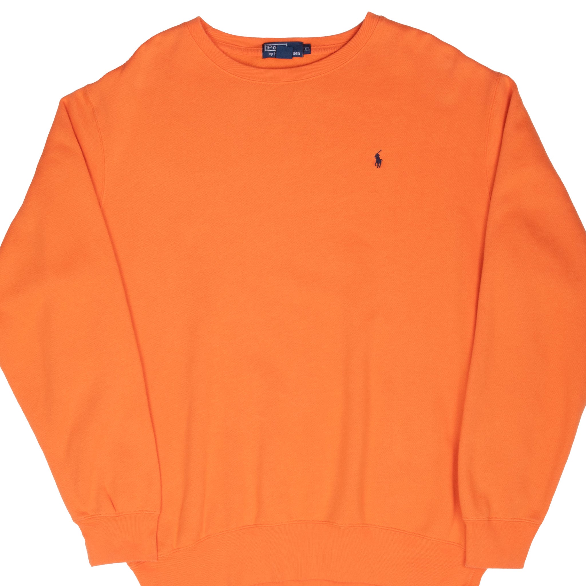 VINTAGE RALPH LAUREN 1990S CLASSIC ORANGE CREWNECK SWEATSHIRT XL MADE IN USA
