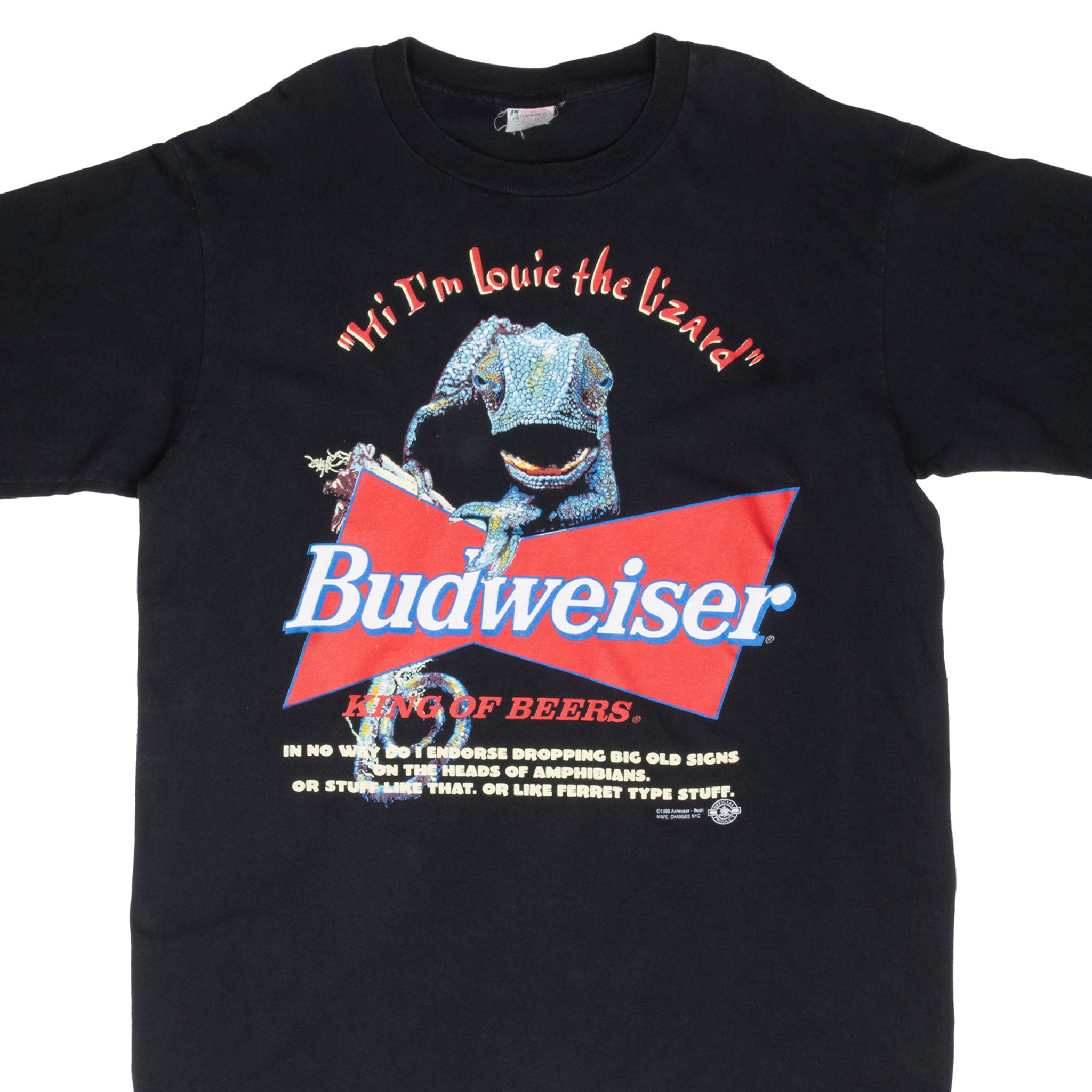 VINTAGE BUDWEISER CHAMELEON LOUIE THE LIZARD TEE SHIRT 1998 2XL MADE IN USA