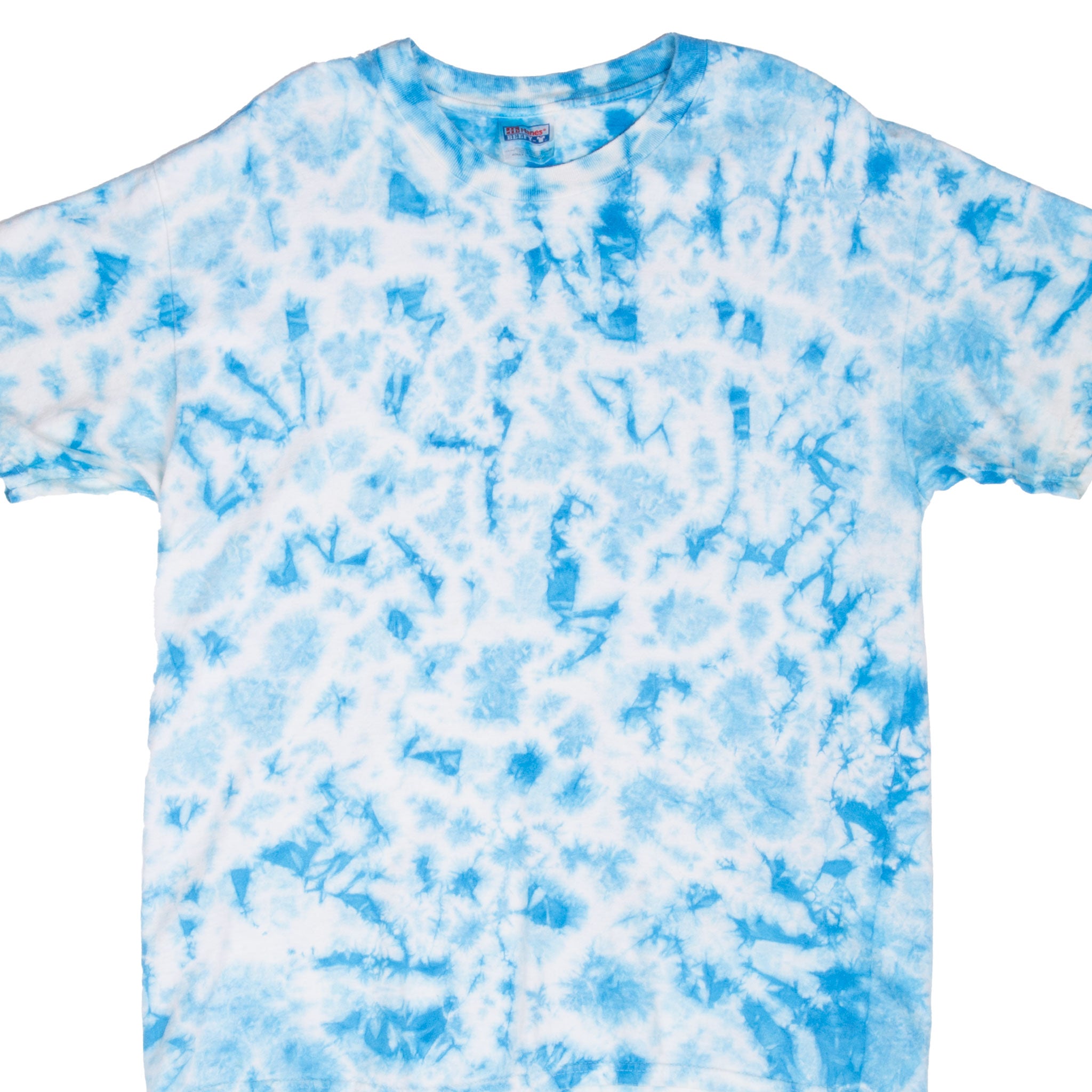 Vintage Tie Dye Blue White Hanes 2000S Tee Shirt Size Large