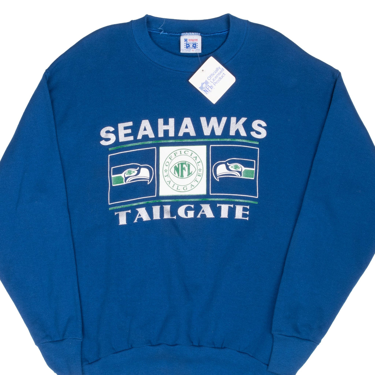 Vintage Nfl Seattle Seahawks Sweatshirt 1990S Size Large Made In Usa Deadstock