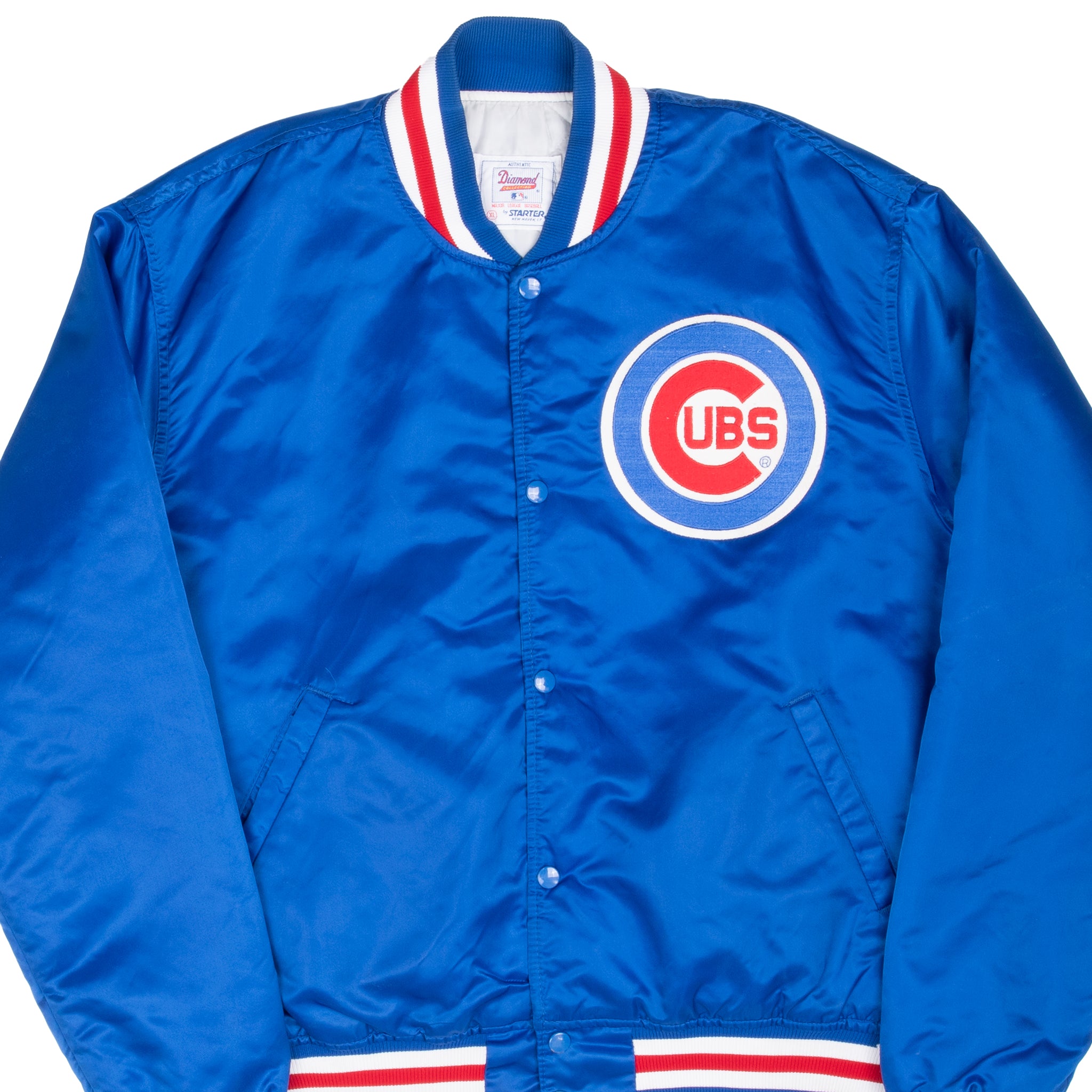 Vintage Mlb Chicago Cubs Starter Satin Bomber Jacket 1990S Size XL Made In Usa
