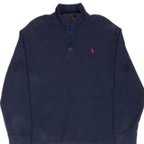 Vintage Polo Ralph Lauren Navy Blue Quarter 1/4 Zip Sweater Size Large