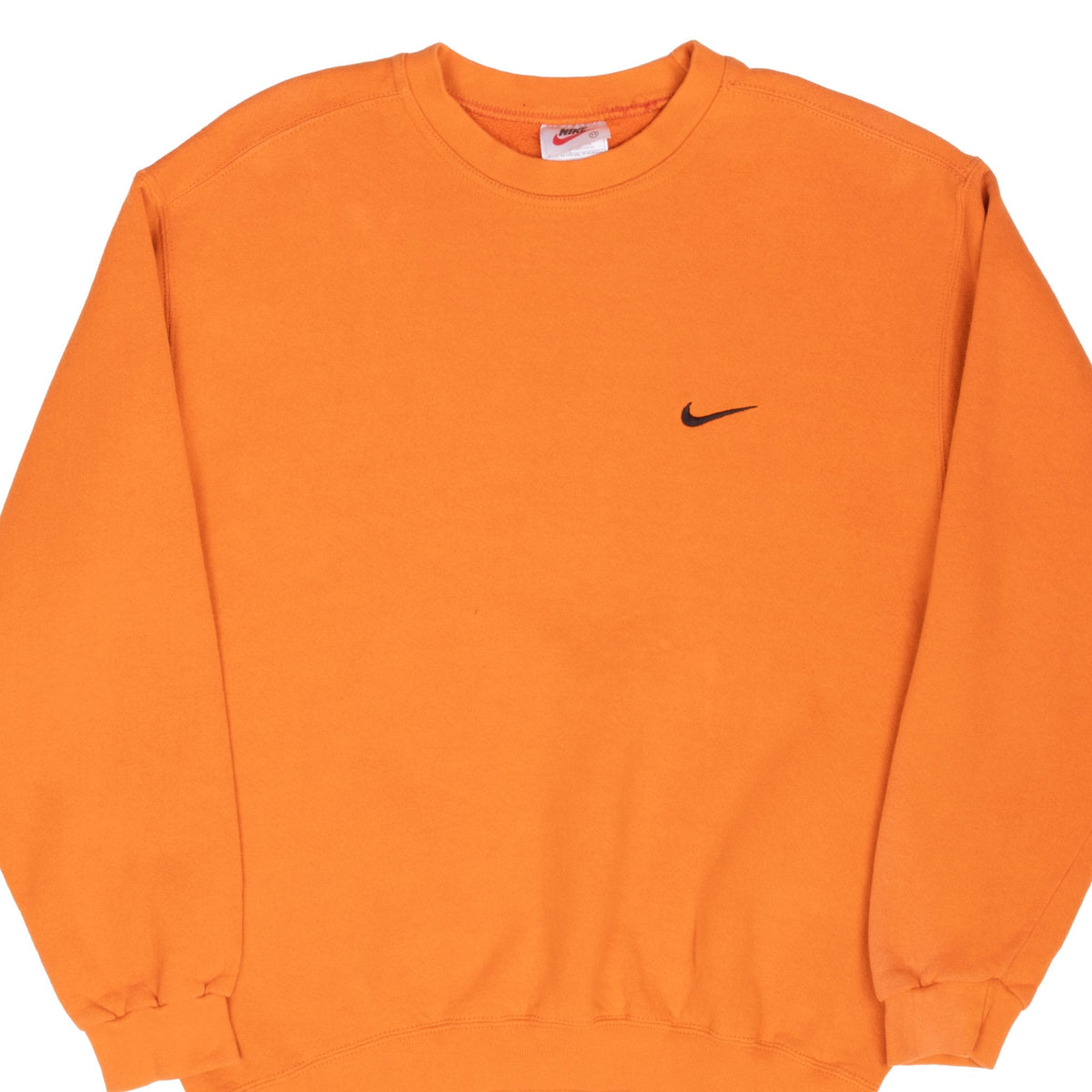 Vintage Nike Classic Swoosh Orange Sweatshirt 1990S Size Medium Made In USA