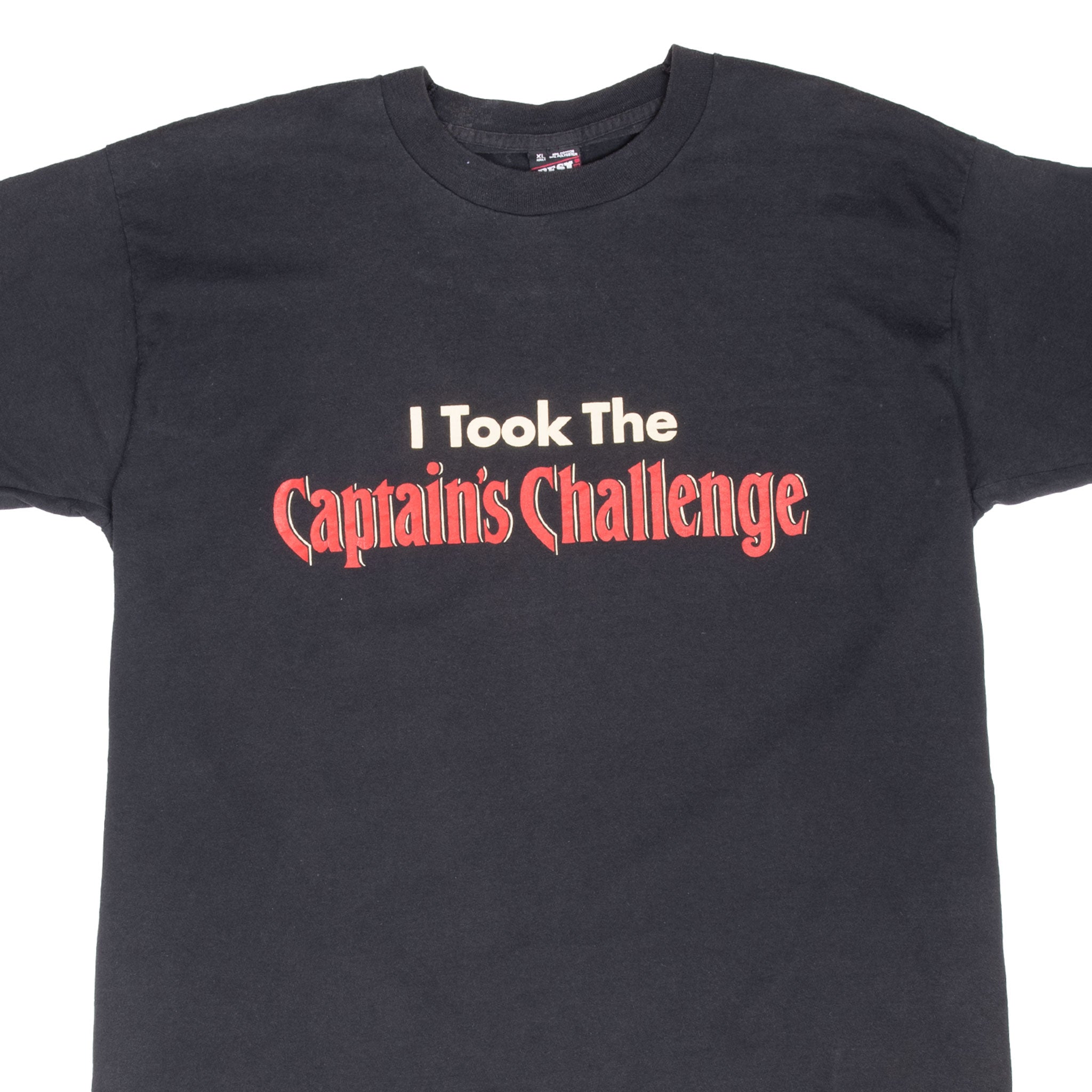 Vintage Captain Morgan Challenge Tee Shirt 1990S Size XL Made In Usa With Single Stitch Sleeves