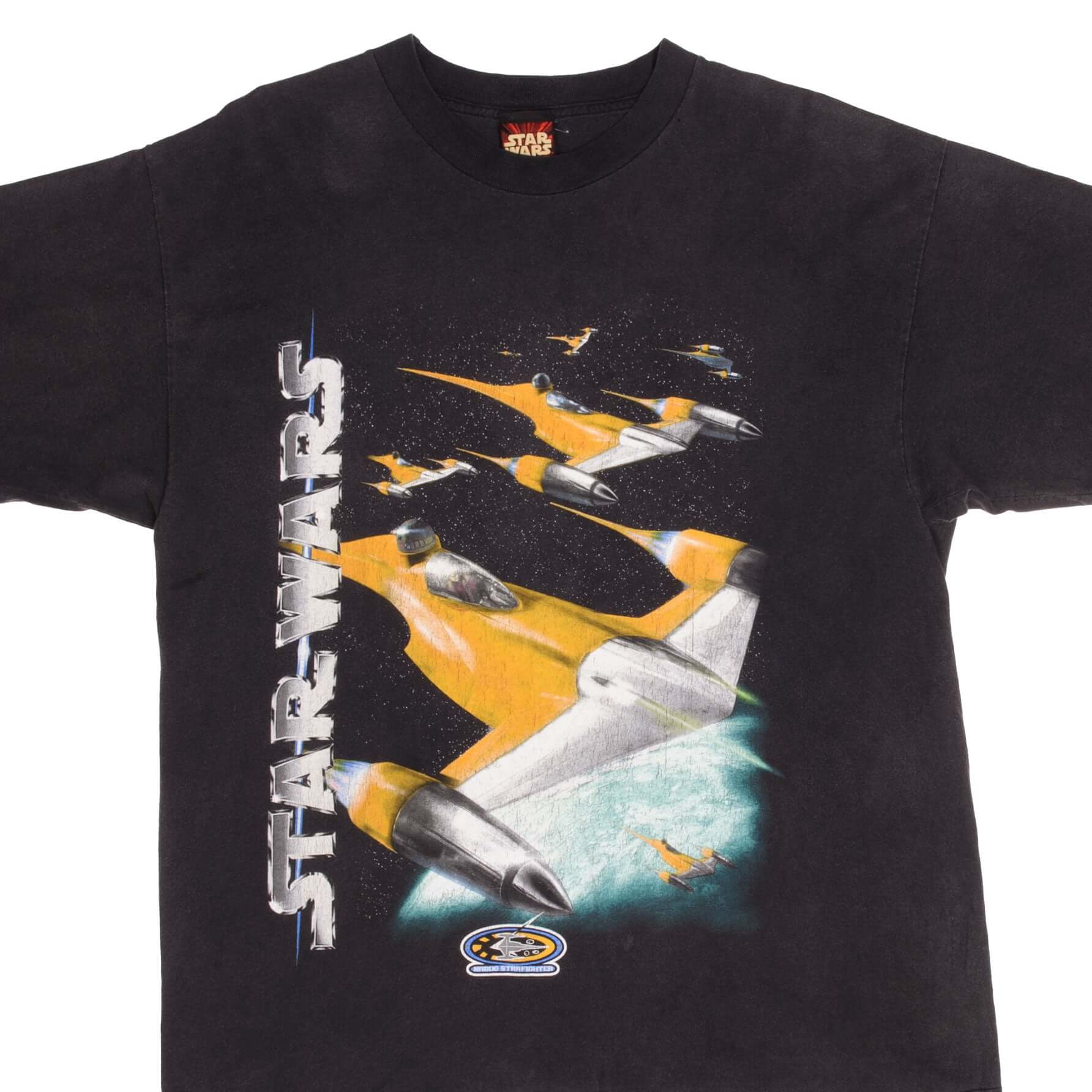 Vintage Star Wars Episode 1 The Phantom Menace Featuring Naboo StarFighters Tee Shirt Size XL