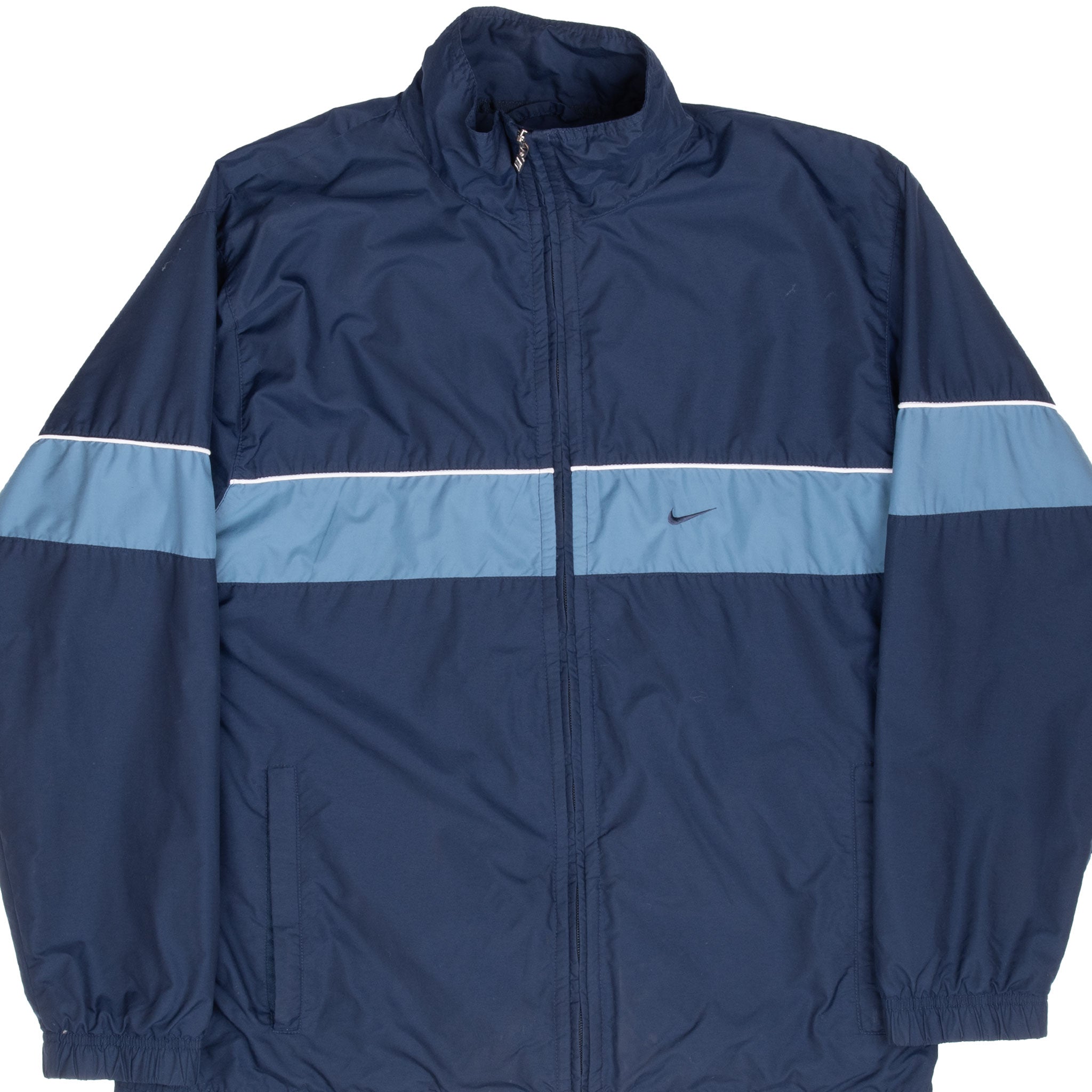 Vintage Nike Classic Swoosh Blue Windbreaker Jacket 2000S Size Medium