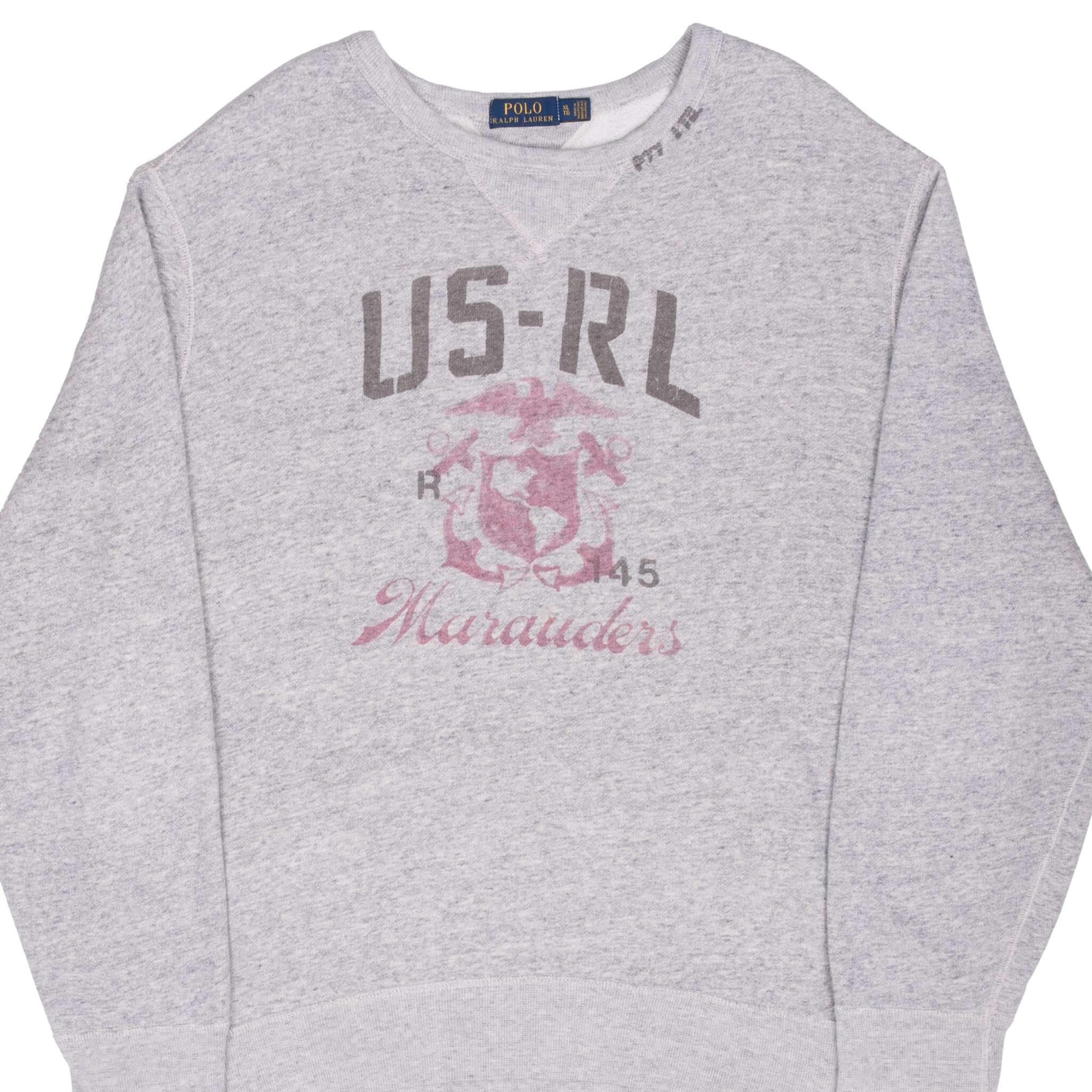 Vintage Polo Ralph Lauren Usmc Grey Sweatshirt Size XL