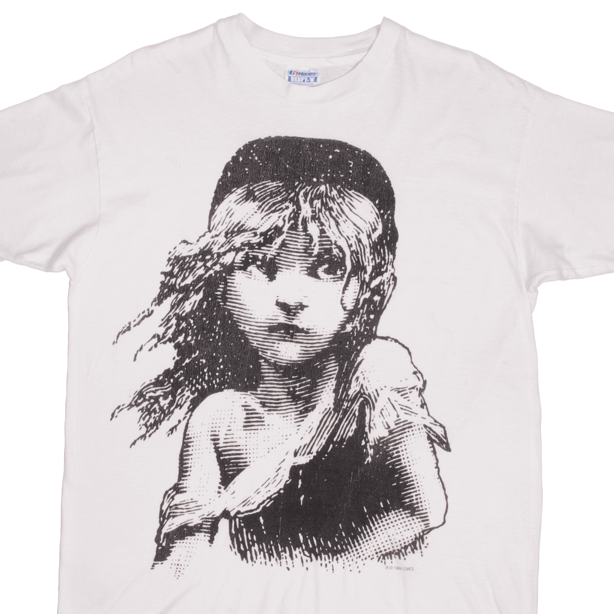 Vintage Les Miserables 1986 Tee Shirt Size Large Made In USA With Single Stitch Sleeves