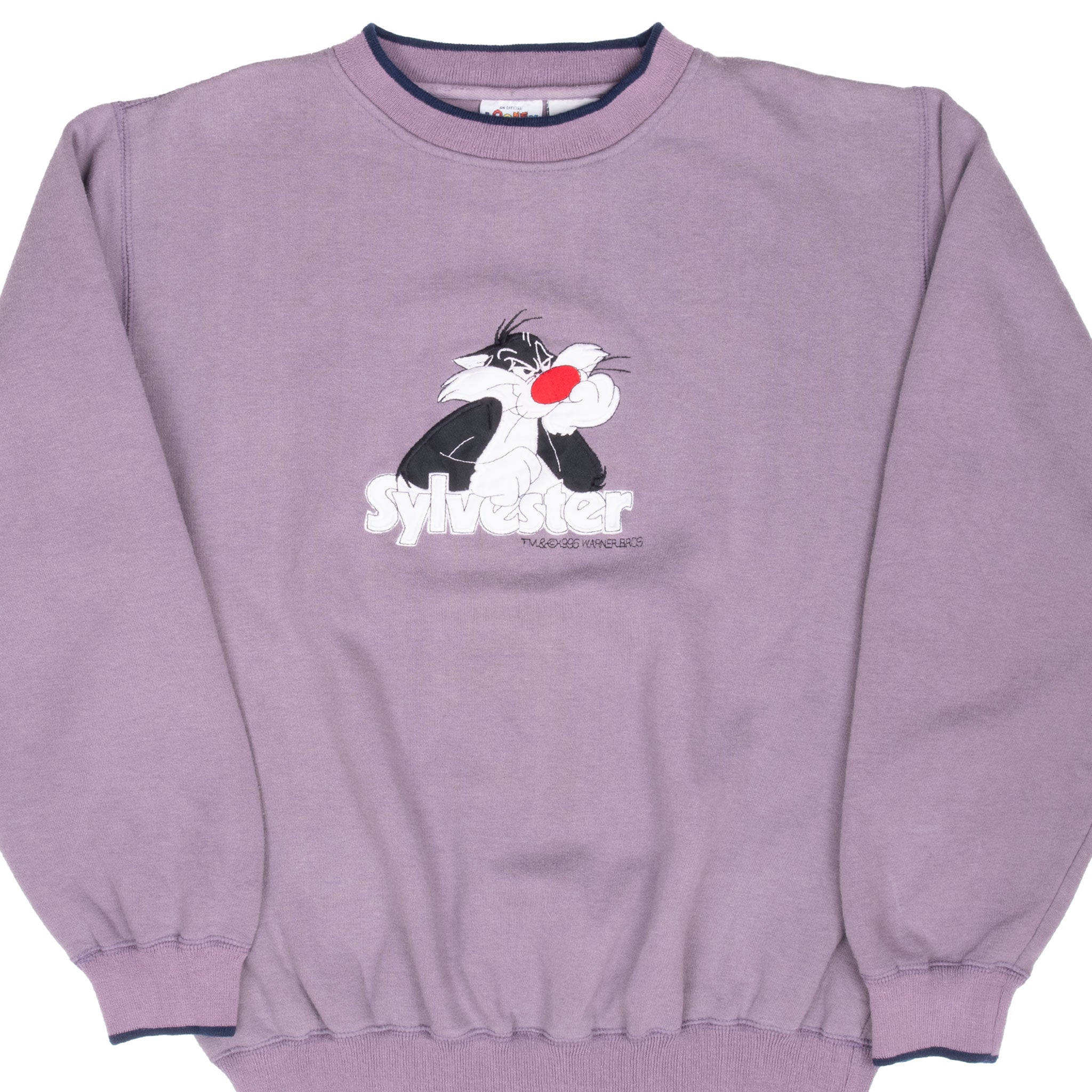 Vintage Looney Tunes Sylvester Embroidered 1990S Sweatshirt Size Large