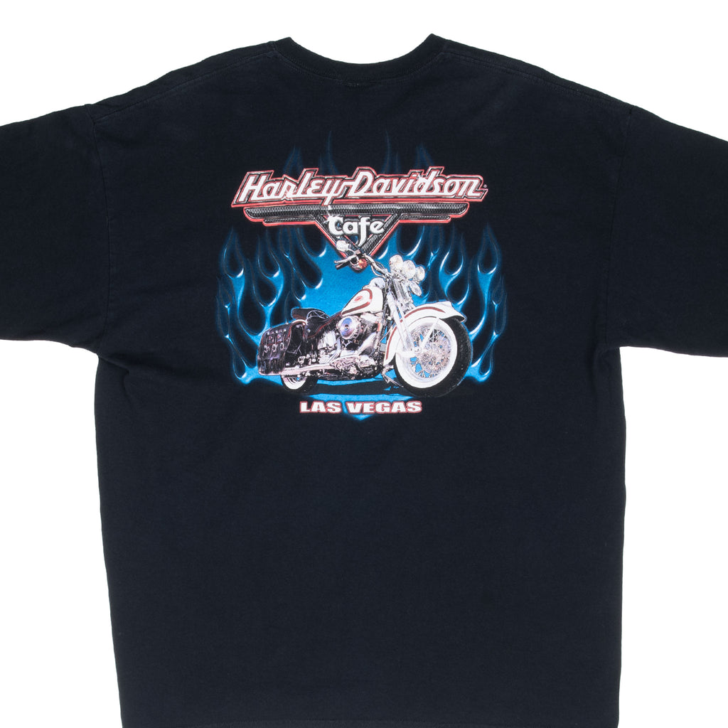 Vintage Harley Davidson Cafe Las Vegas Pocket Tee Shirt 2000S Size XL