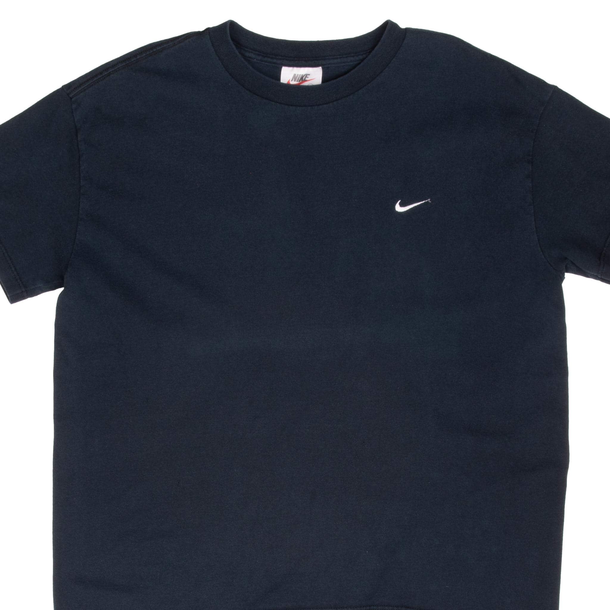 Vintage Nike Black Classic Swoosh Tee Shirt 1990S Size Large Made In Usa