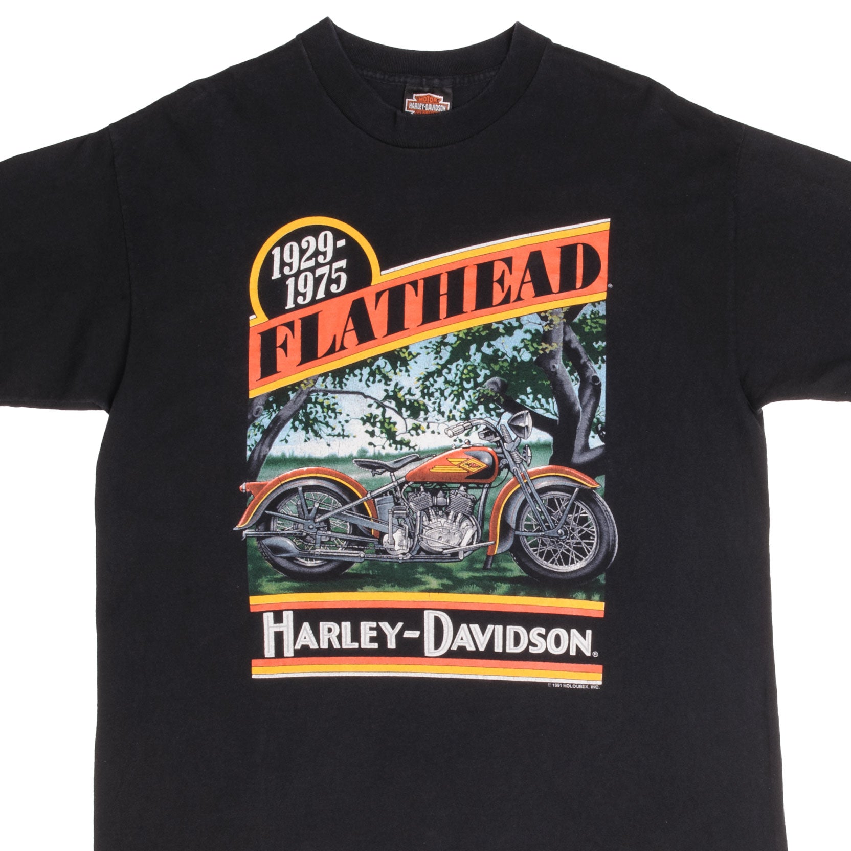 VINTAGE HARLEY DAVIDSON FLATHEAD TEE SHIRT 1991 SIZE XL MADE IN USA –  Vintage rare usa