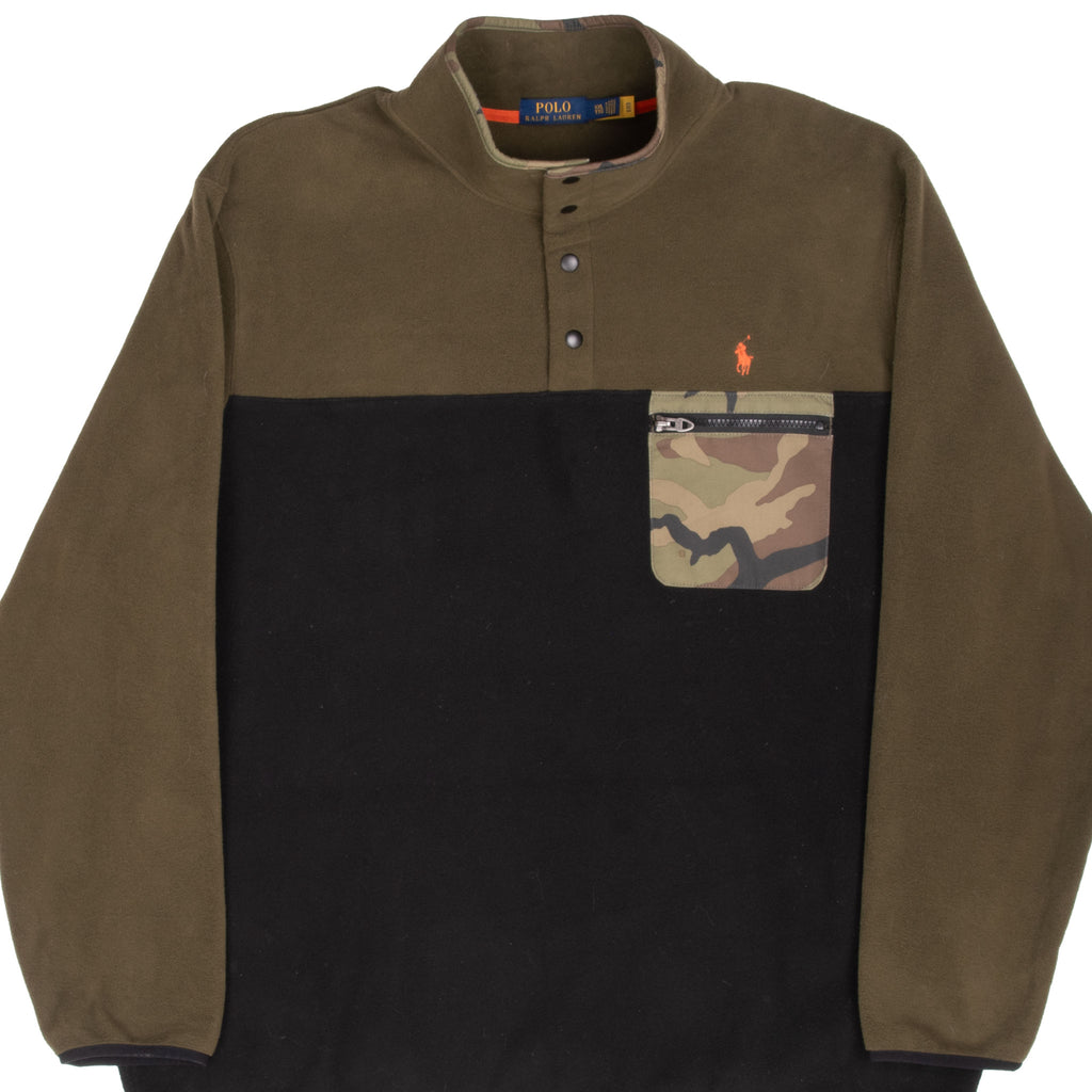 Vintage Ralph Lauren Camo Pullover Fleece Jacket Size 2XL