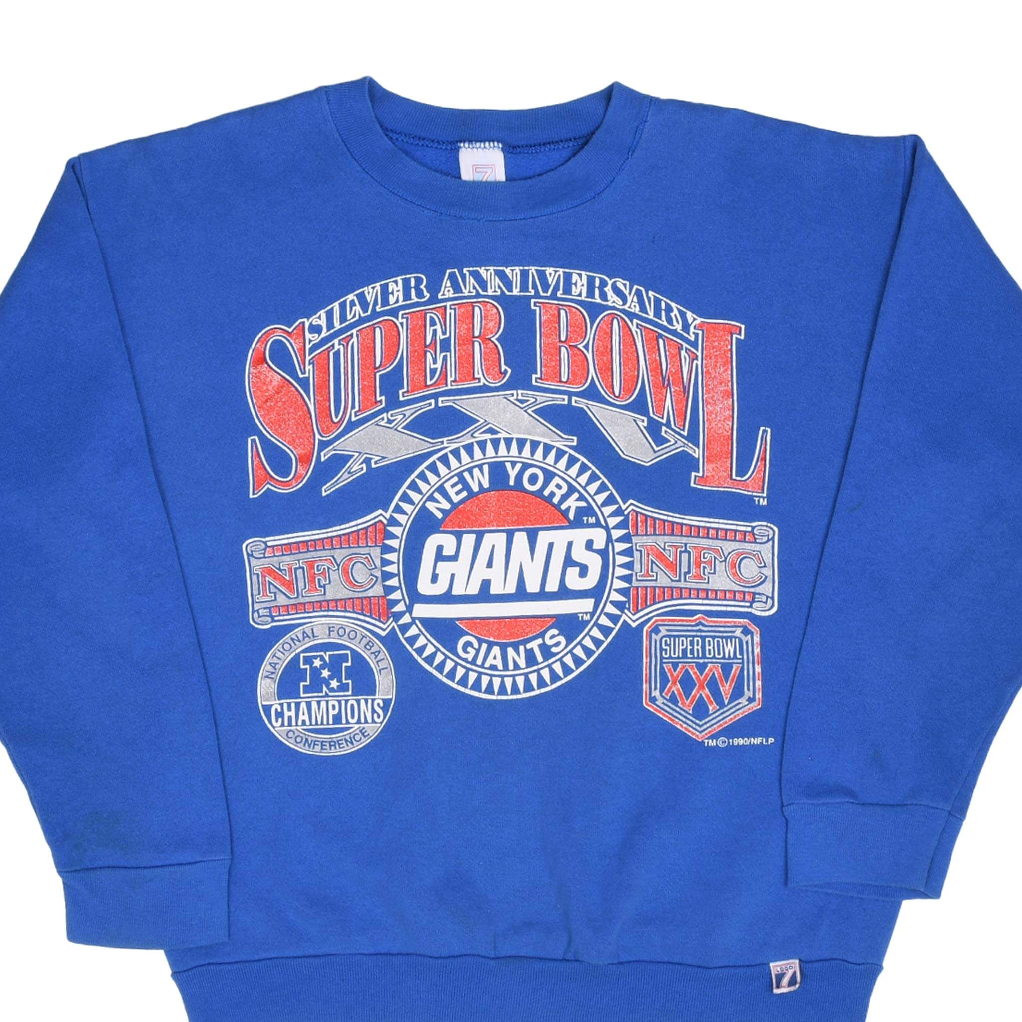 Vintage Nfl New York Giants Super Bowl Xxv 1990 Sweatshirt Size Large Made In Usa