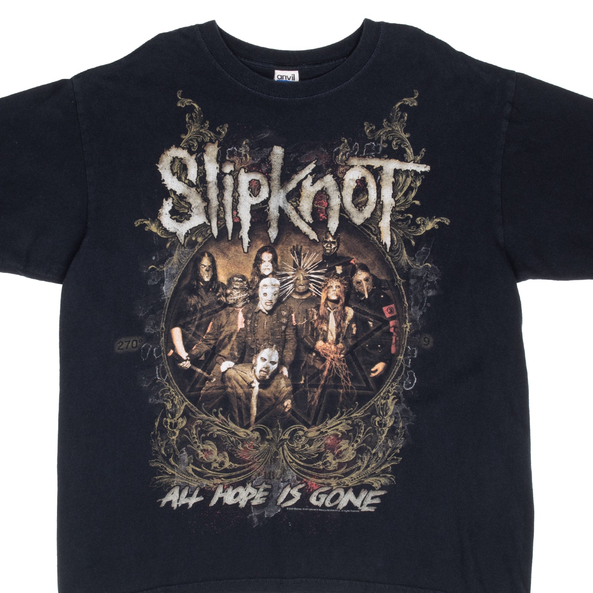 Vintage Slipknot World Tour 2008 Black Tee Shirt Size XL