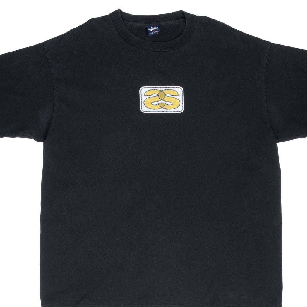 Vintage Stussy Black Tee Shirt 1990S Size 2XL Made In Usa