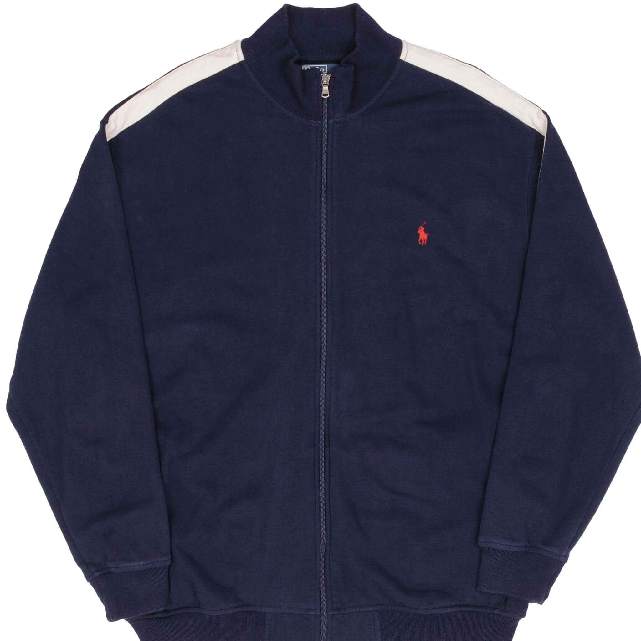 Vintage Ralph Lauren Full Zip Classic Blue Sweatshirt 1990S Size 2XL Tall