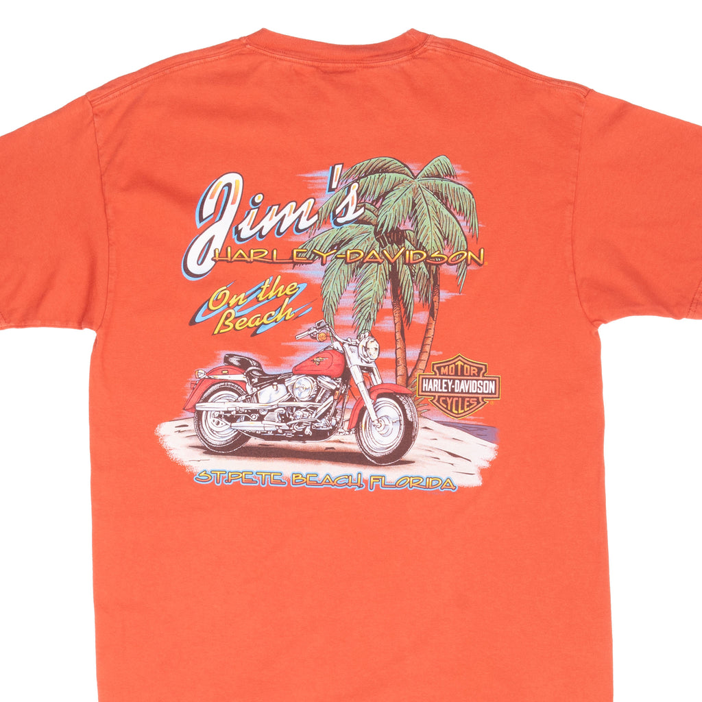 Vintage Harley Davidson St Pete Florida 2008 Tee Shirt Size Large Made In Usa