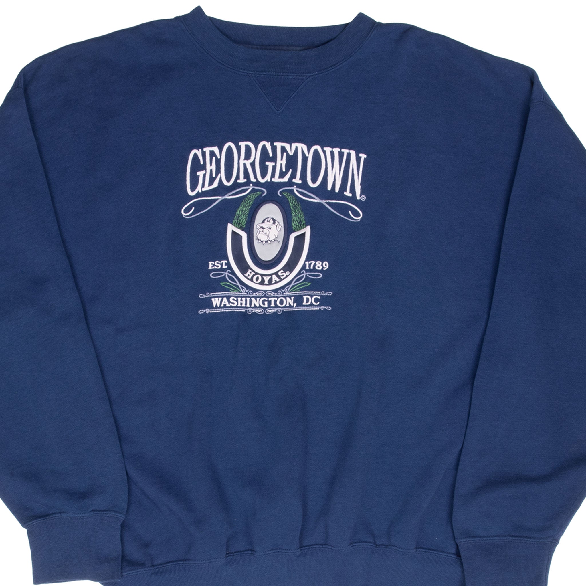 Vintage Georgetown Hoyas Embroidered Sweatshirt 1990S Size XL