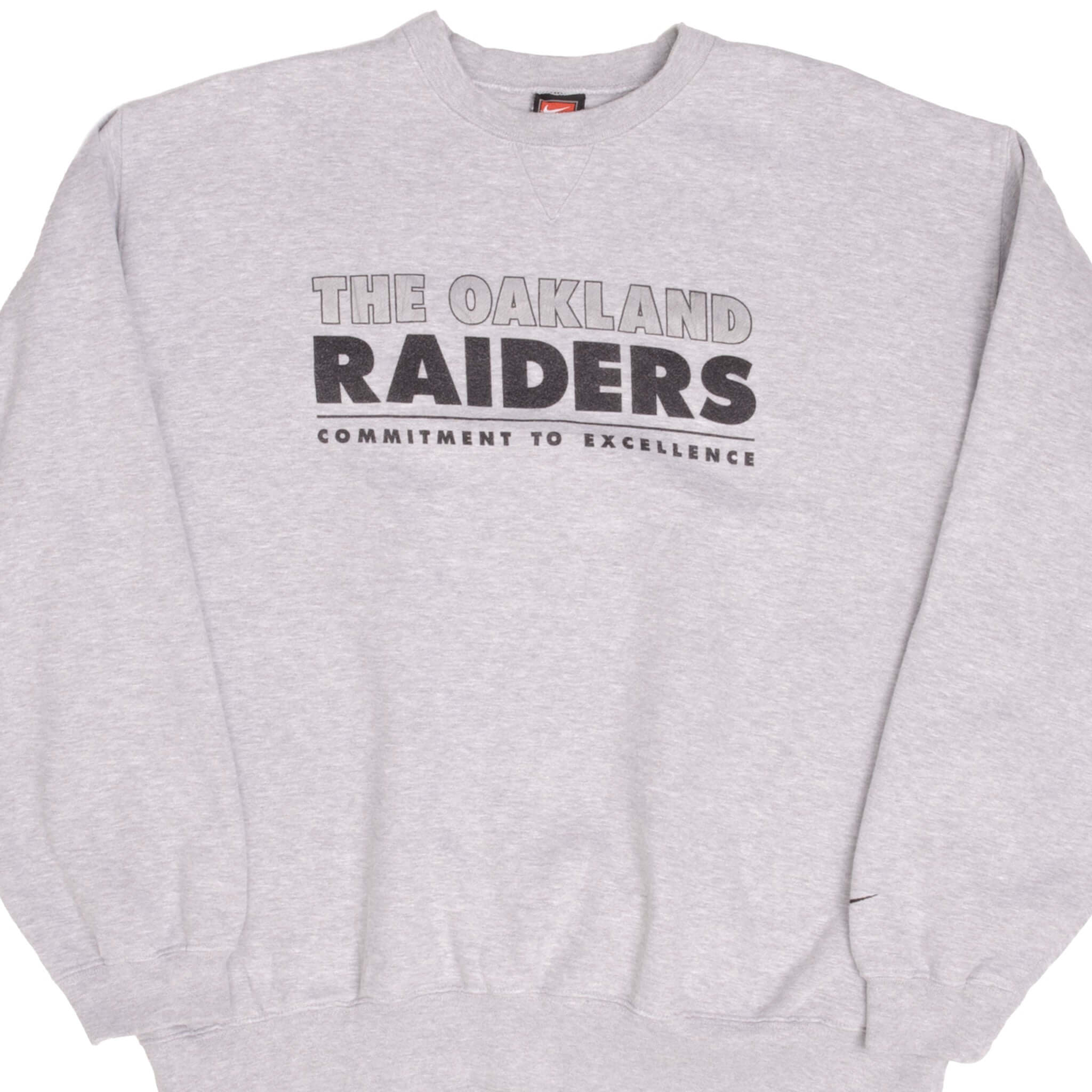 Vintage Nike NFL Oakland Raiders Heavyweight Sweatshirt 1990S Size XL