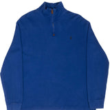 Vintage Polo Ralph Lauren Blue Quarter 1/4 Zip Sweater Size Large