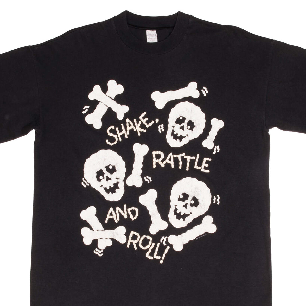 VINTAGE GRAPHIC HALLMARK SHAKE RATTLE AND ROLL 1980S TEE SHIRT LARGE M
