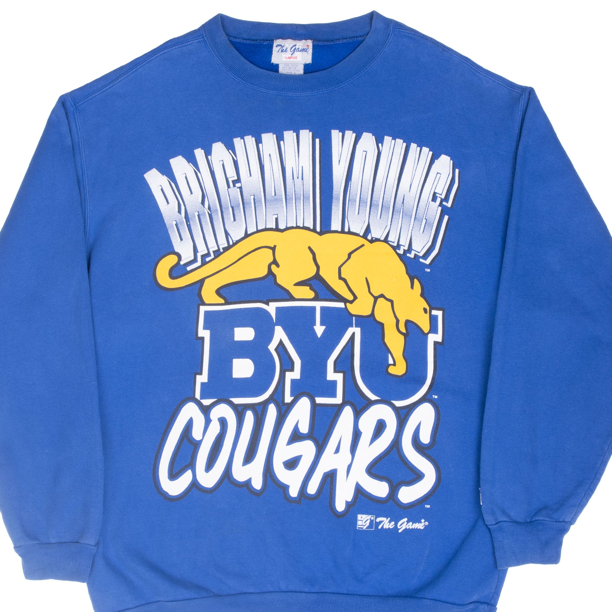 Vintage Ncaa Byu Brigham Young University Cougars The Game Sweatshirt 1990S Size Large