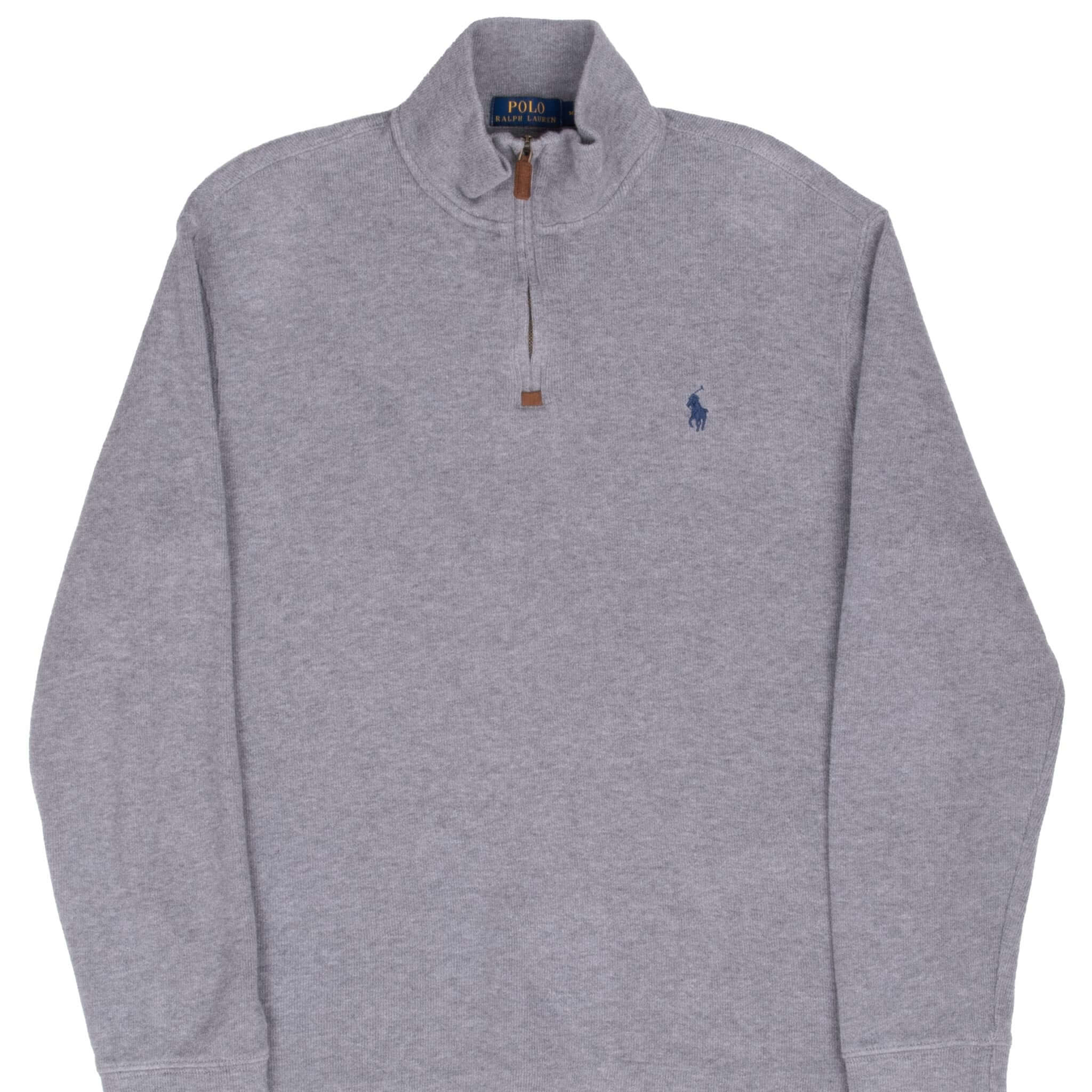 Vintage Polo Ralph Lauren Grey Quarter 1/4 Zip Sweater Size Medium