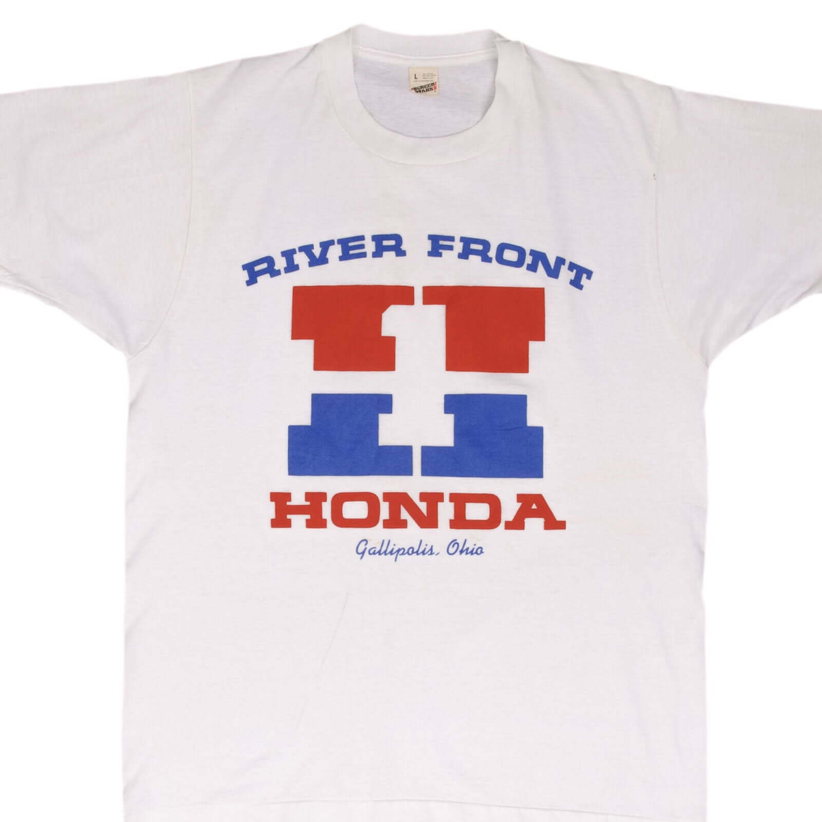 Vintage Honda River Front Tee Shirt 1980S Size Medium Made In USA With Single Stitch Sleeves