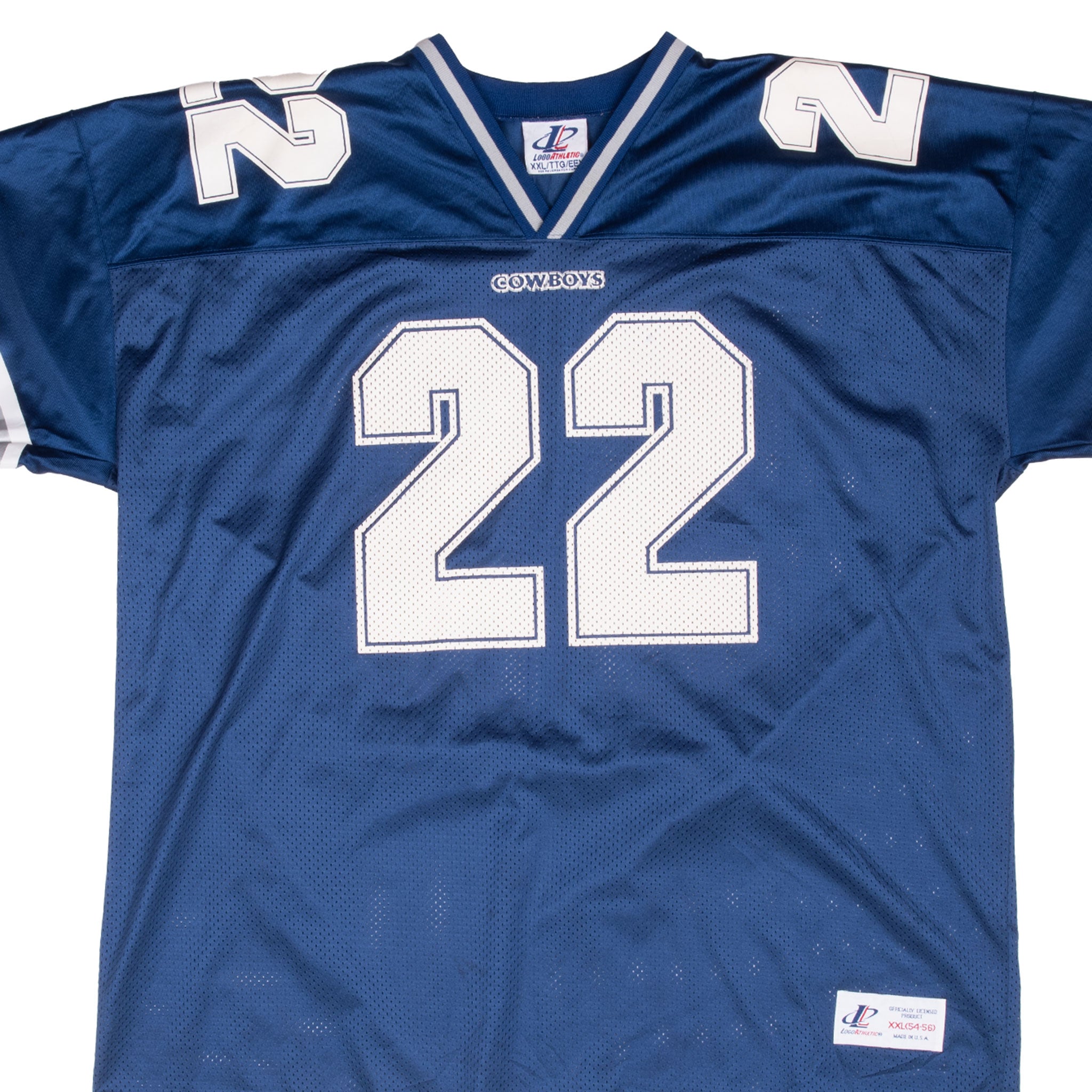 Vintage Nfl Dallas Cowboys E Smith #22 Logo Athletic Jersey 2000S Size 2XL With Single Stitch Sleeves