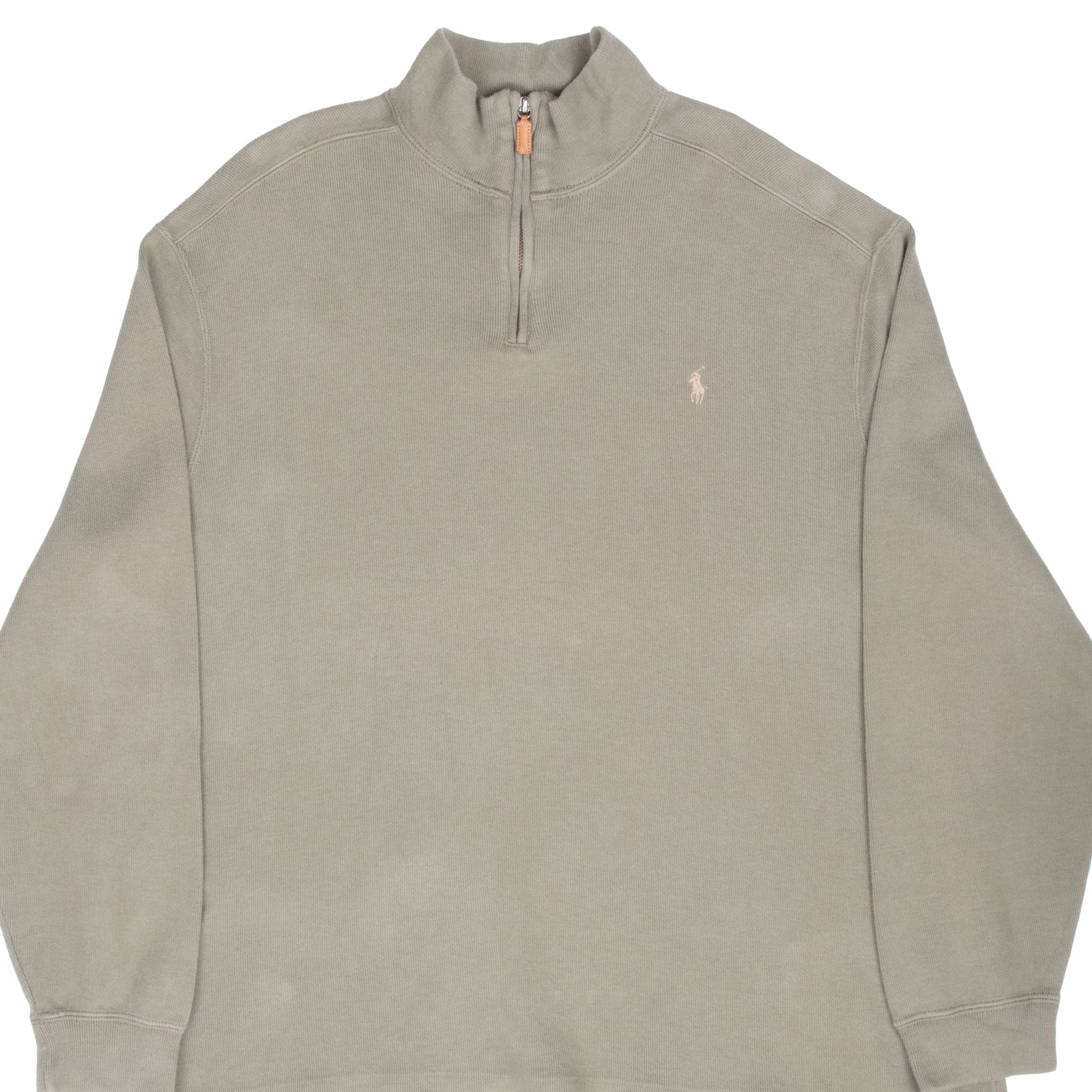 Vintage Polo Ralph Lauren Sage Green Quarter 1/4 Zip Sweater 1990s Size 2XL