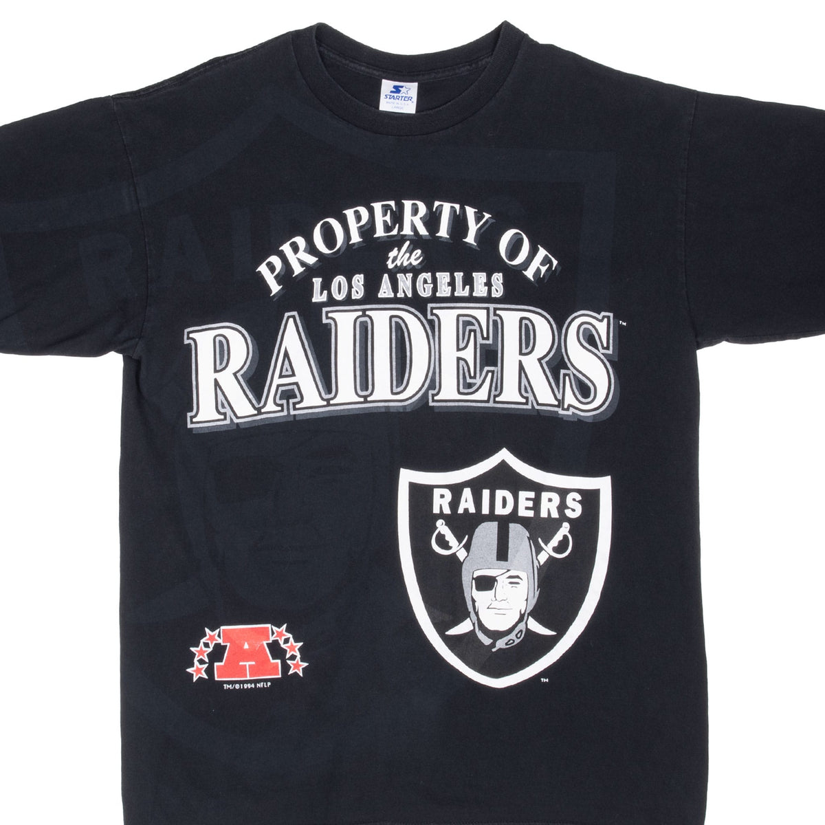 Vintage Nfl Los Angeles Raiders Black Tee Shirt 1990S Size XL Made In Usa