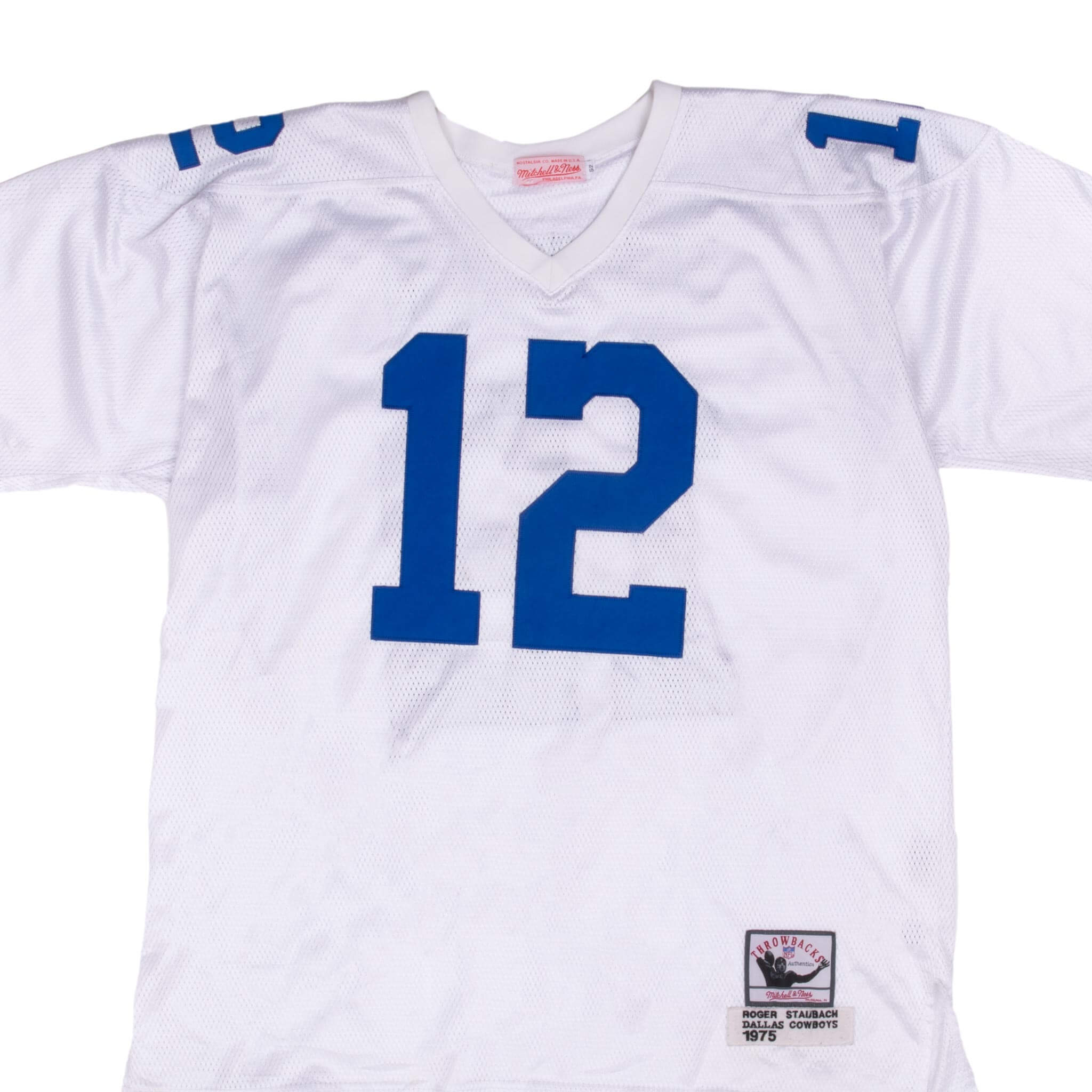 Vintage Nfl Dallas Cowboys Roger Staubach #12 1975 Mitchell & Ness Jersey Size 52 Made In USA