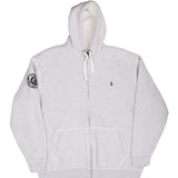 Vintage Polo Ralph Lauren Grey Sherpa Lined Hoodie Sweatshirt 1990S Size 2Xl Tall