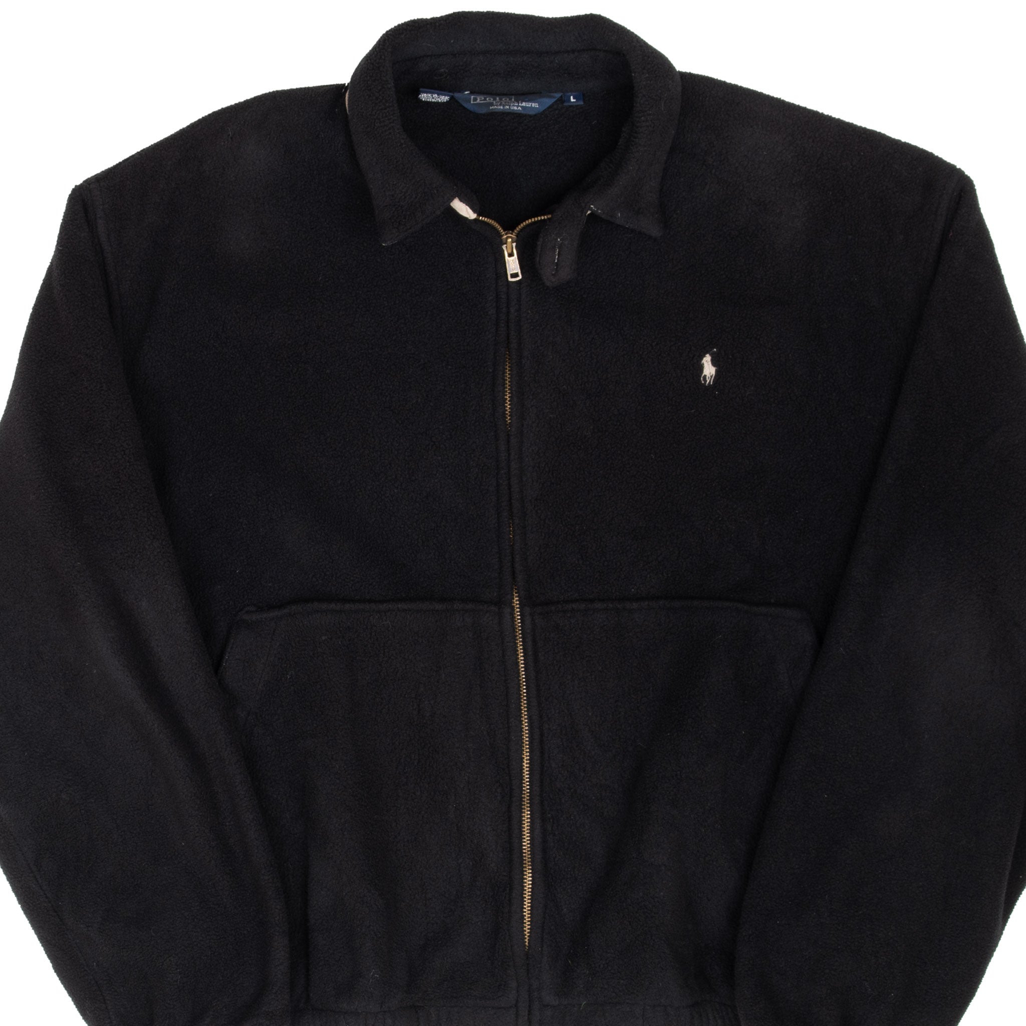 Vintage Polo Ralph Lauren Black Fleece Golf Jacket Size Large 1990S Made In USA