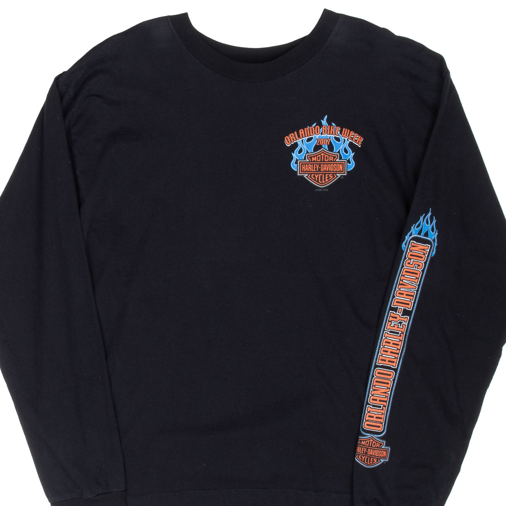 Vintage Harley Davidson Orlando Bike Week 2007 Long Sleeve Tee Shirt Size Large