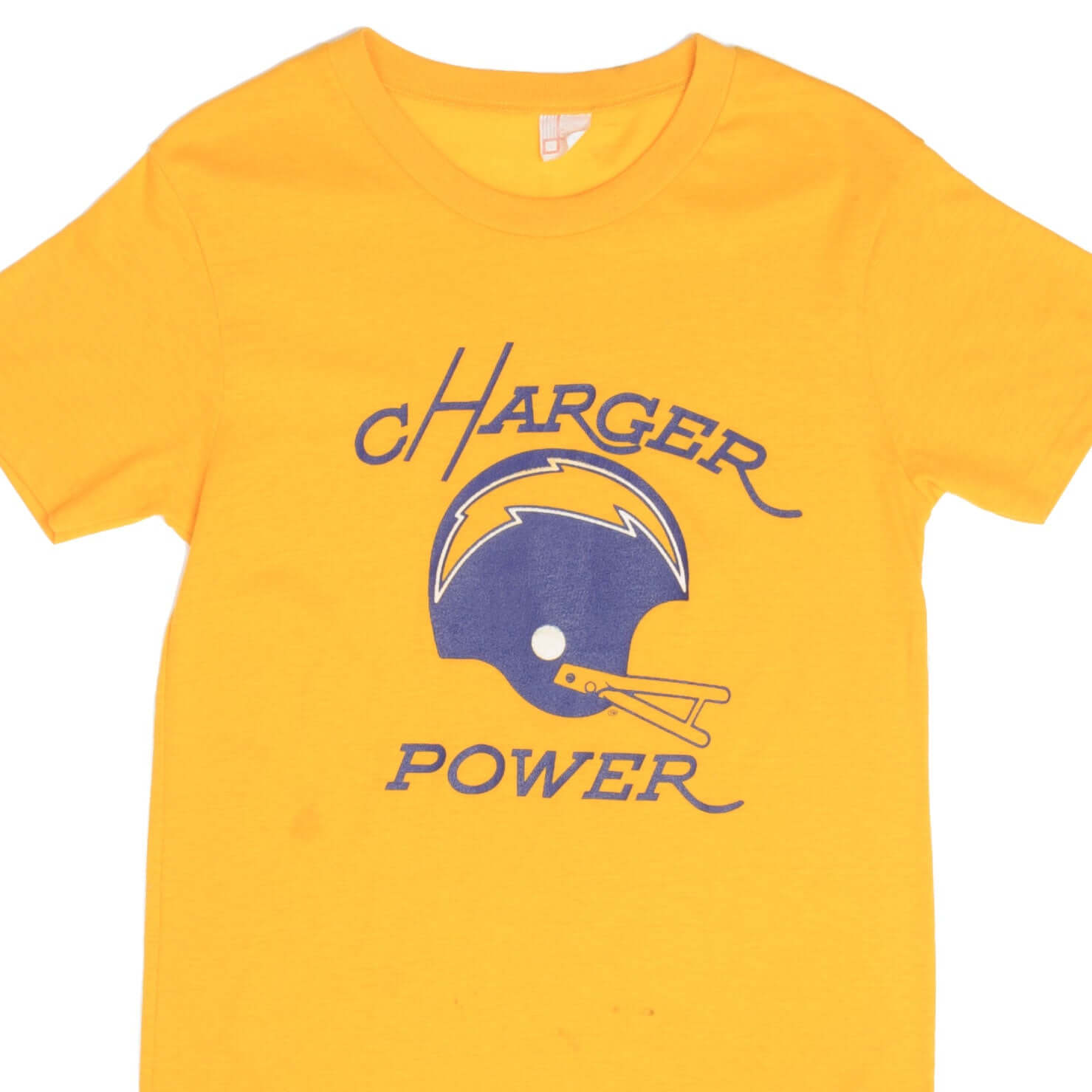Vintage NFL San Diego Charger Power Tee Shirt 1980S Size Medium Made In USA With Single Stitch Sleeves