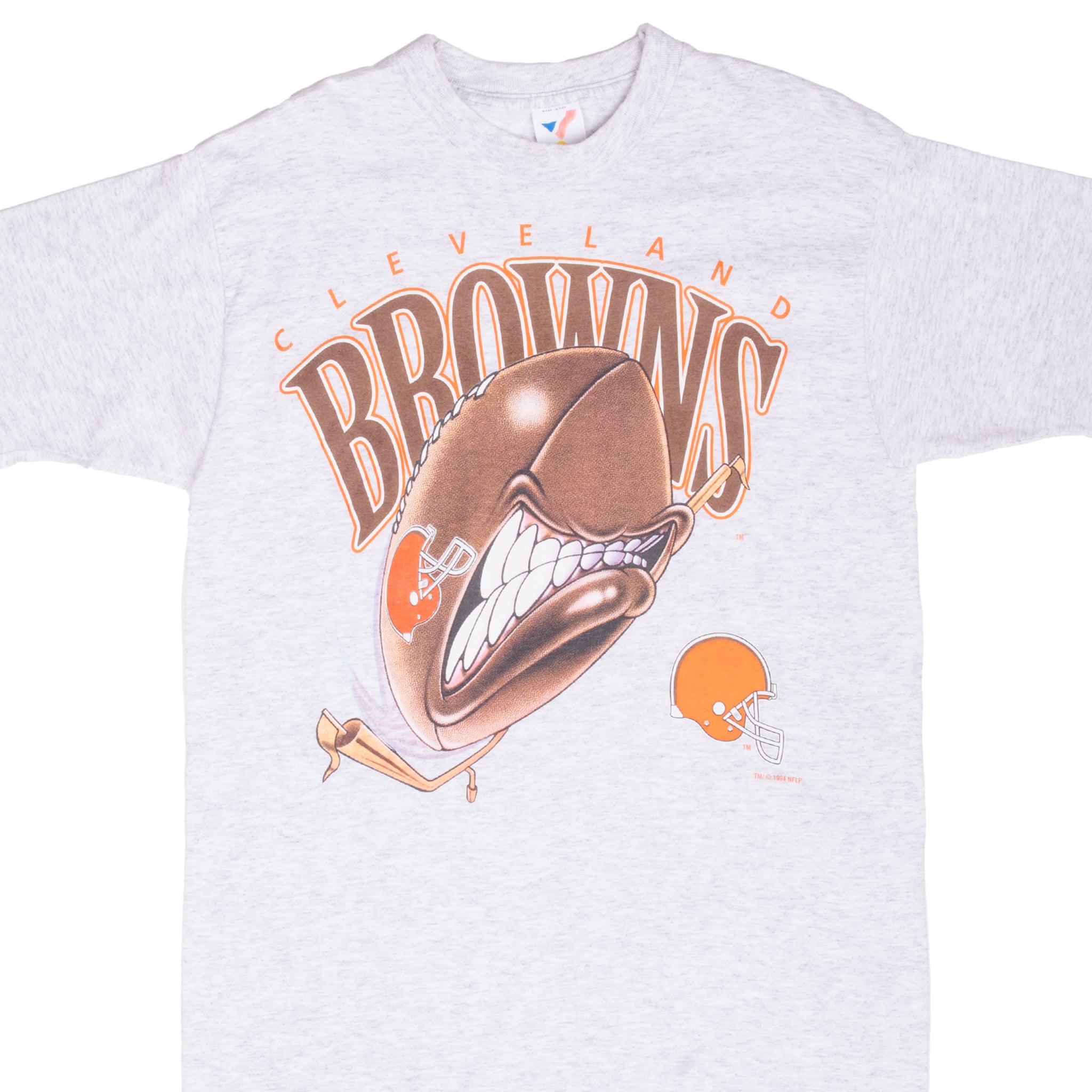 Vintage Nfl Cleveland Browns Grey Tee Shirt 1994 Size Medium Made In Usa With Single Stitch Sleeves