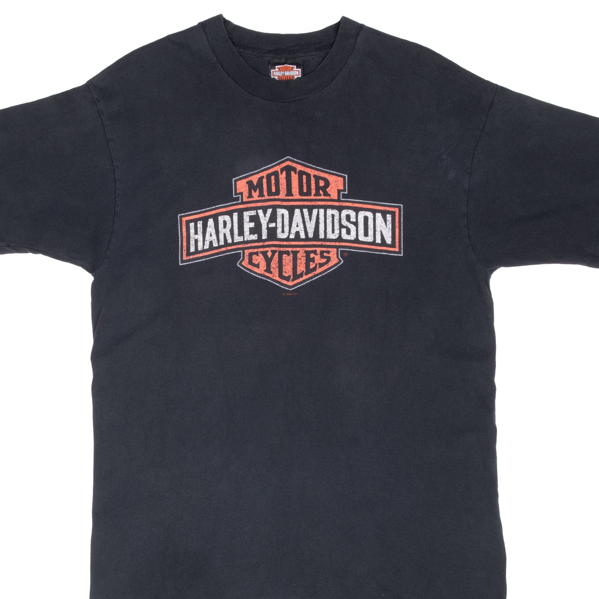 Vintage Harley Davidson Hot Spring Arkansas Tee Shirt 1998 Size Medium Made In Usa With Single Stitch Sleeves