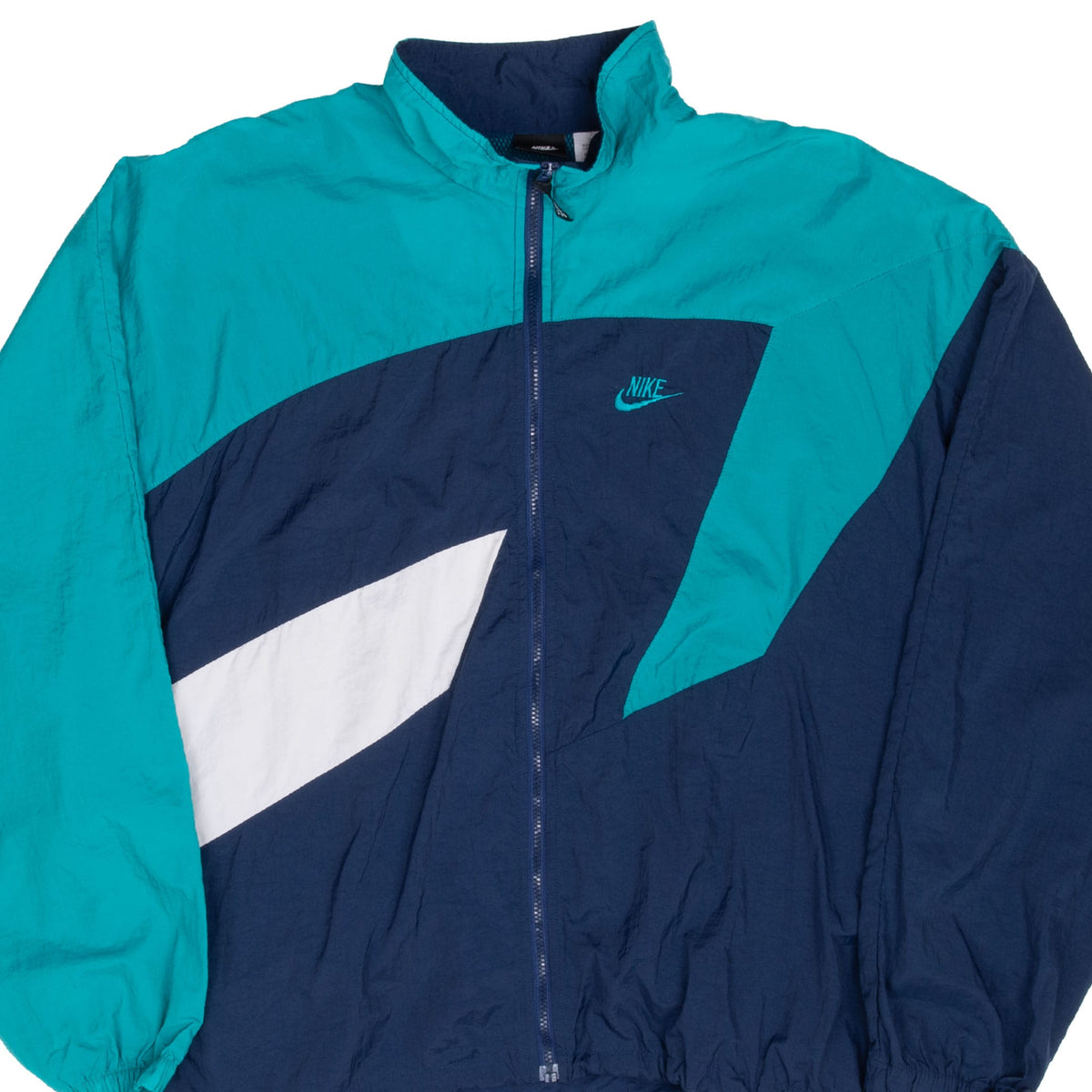 Vintage Nike Classic Swoosh Blue Teal Windbreaker Jacket Early 1990S Size Large