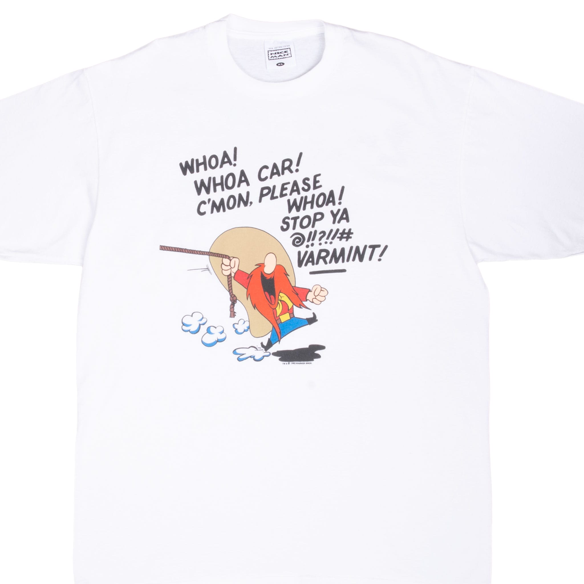 Vintage Nascar Looney Tunes Yosemite Sam Taz Tee Shirt 1993 Size XL Made In Usa With Single Stitch Sleeves