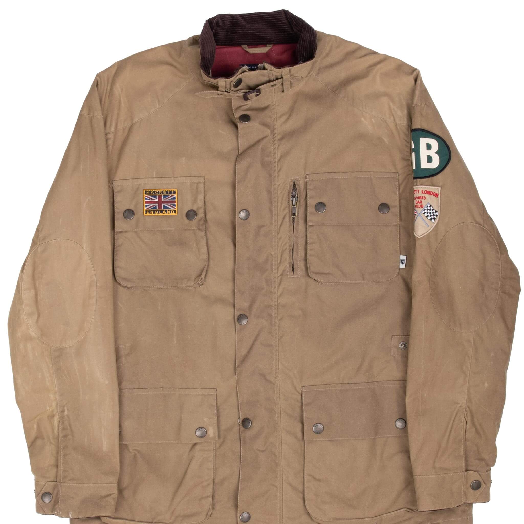 Vintage Hackett Beige Wax Jacket Size XL 1990S Made In England