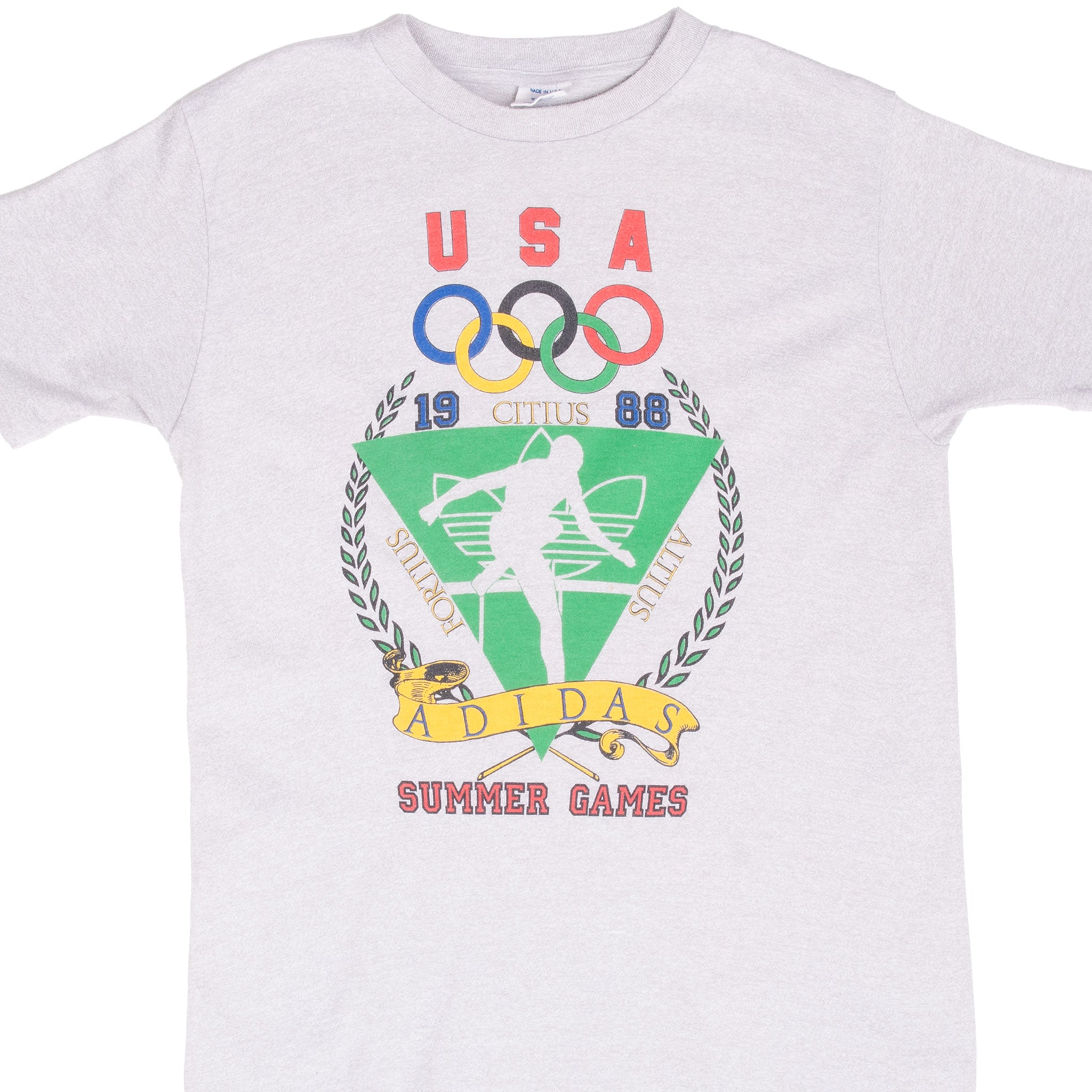 Vintage Adidas 1988 Olympic Games Seoul Korea Team Usa Tee Shirt Size Small Made In Usa