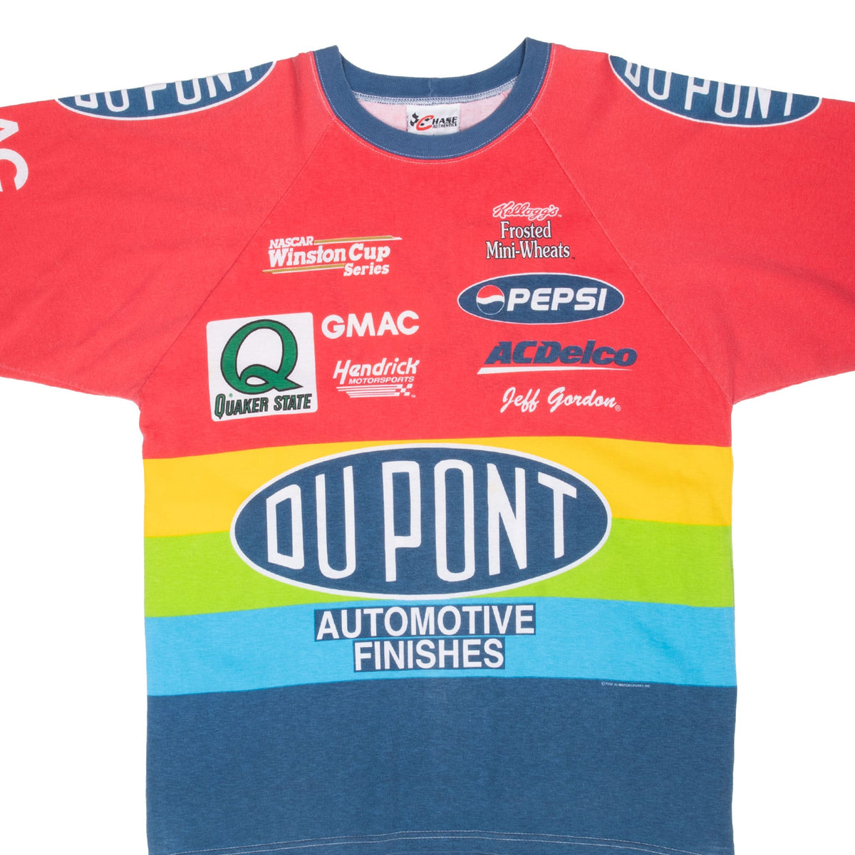 Vintage Nascar Jeff Gordon Dupont 1997 Rainbow Tee Shirt Size Large Made In Usa