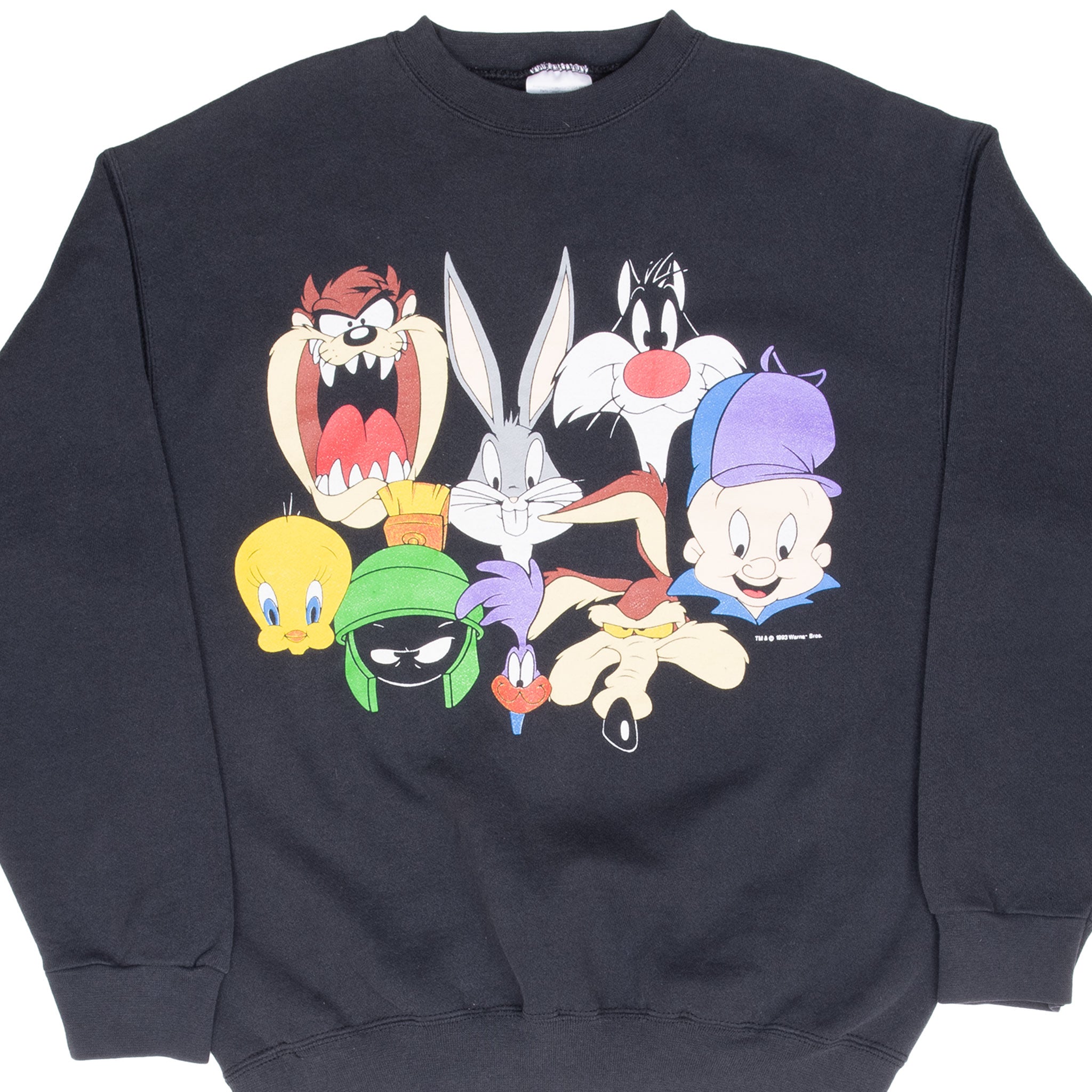 Vintage Looney Tunes Squad Taz Tweety Sylvester Bugs Bunny Marvin the Martian Sweatshirt 1993 Size Large