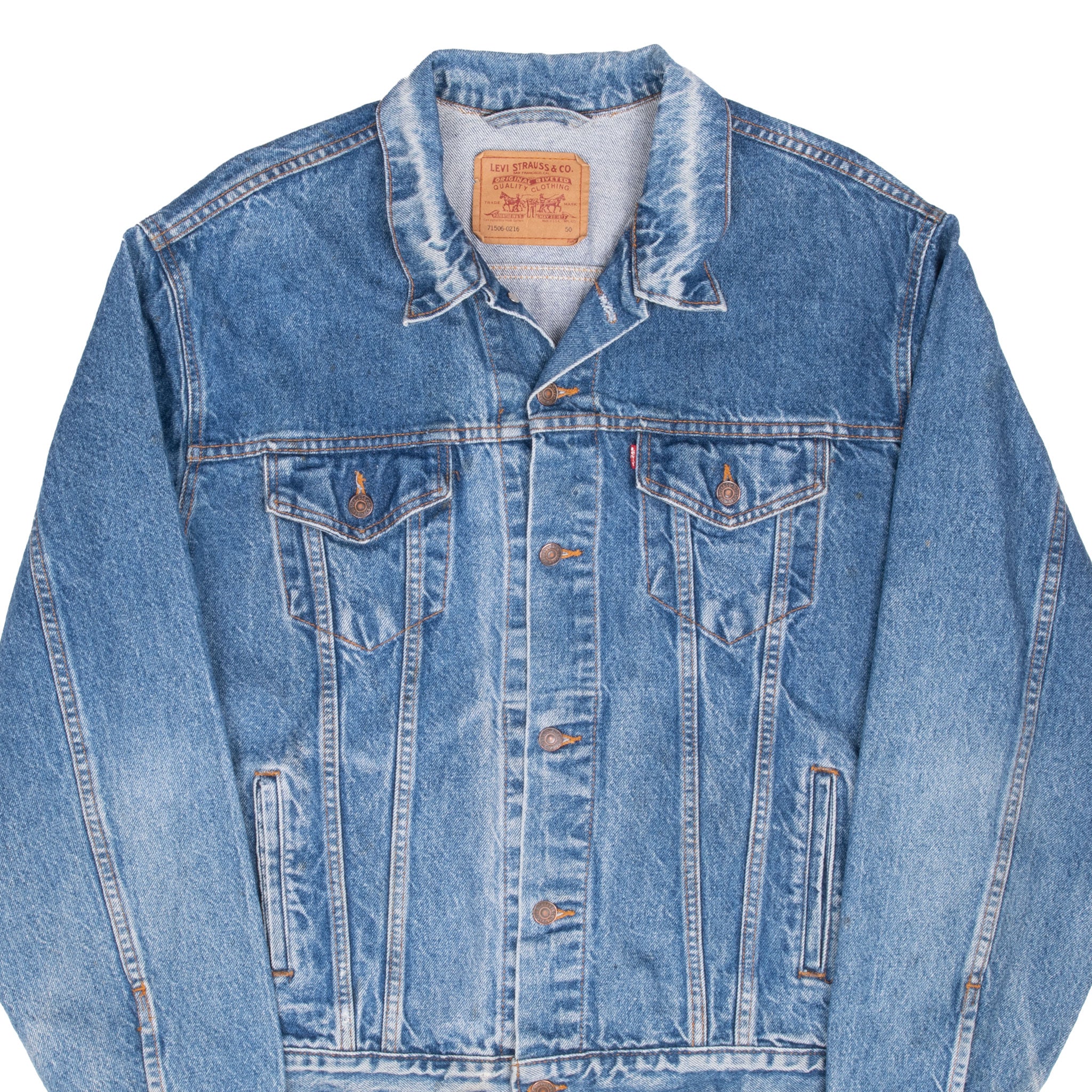 Vintage Levis Type 3 Denim Jacket 4 Pockets 71506 0216 1980S Size 50 Made In Usa