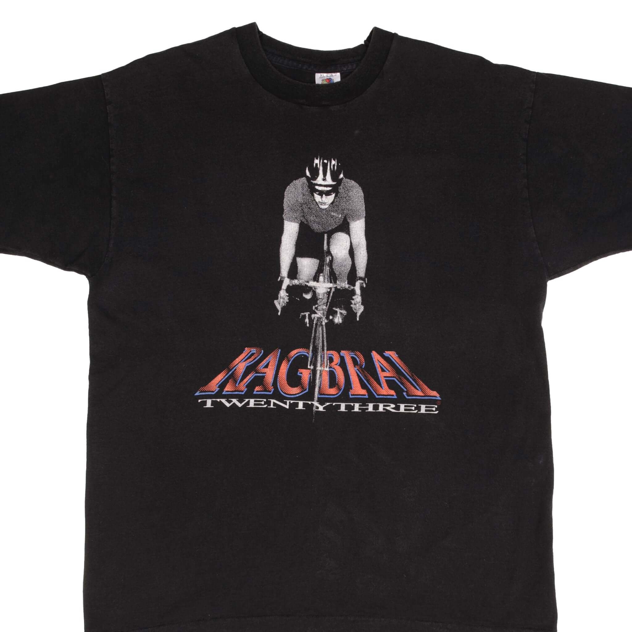 Vintage Rag Brai 23 Onawa To Muscatine 1995 Cycling Tee Shirt Size XL Made In Usa With Single Stitch Sleeves