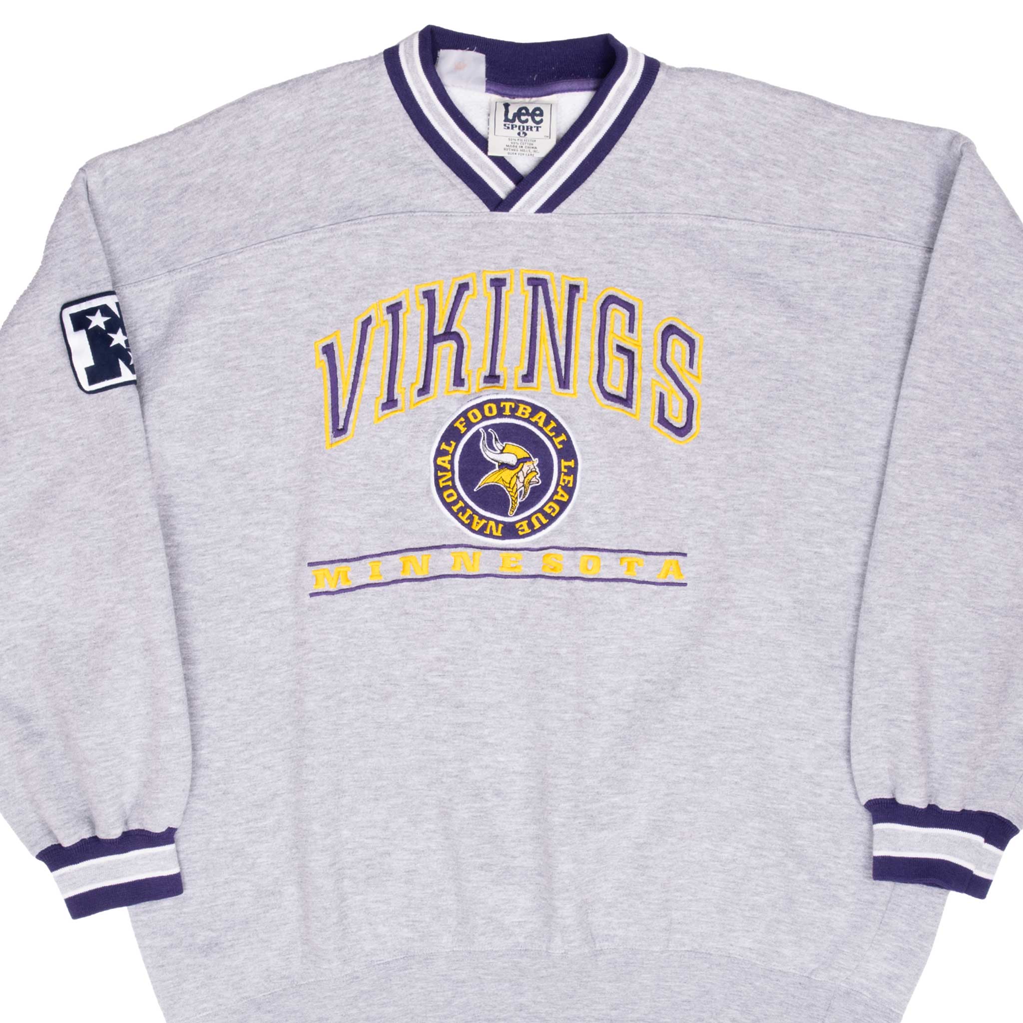 Vintage Nfl Minnesota Vikings Embroidered Sweatshirt 1990S Size Large