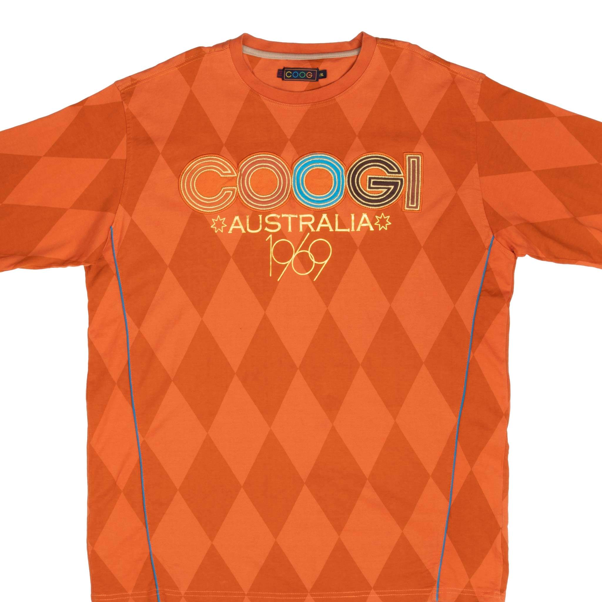 Vintage Coogi Australia 1969 Checkered Tee Shirt 2000S Size 2XL