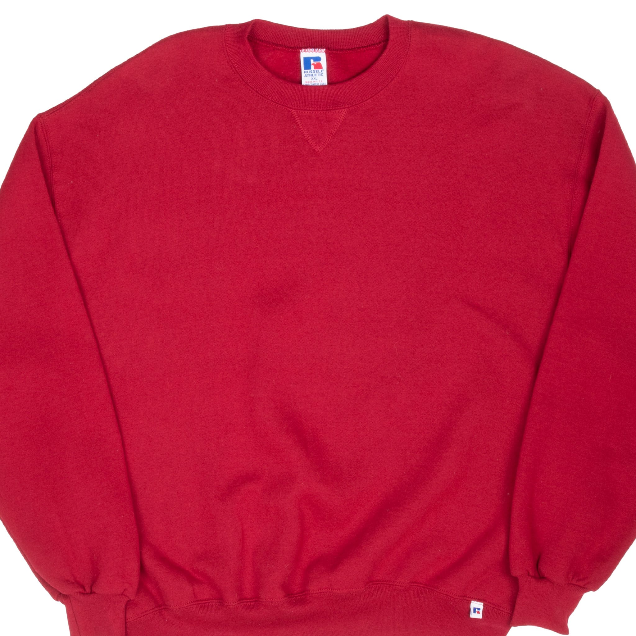 Vintage Russell Athletic Blank Red Sweatshirt 1990S Size 2Xl Made In Usa